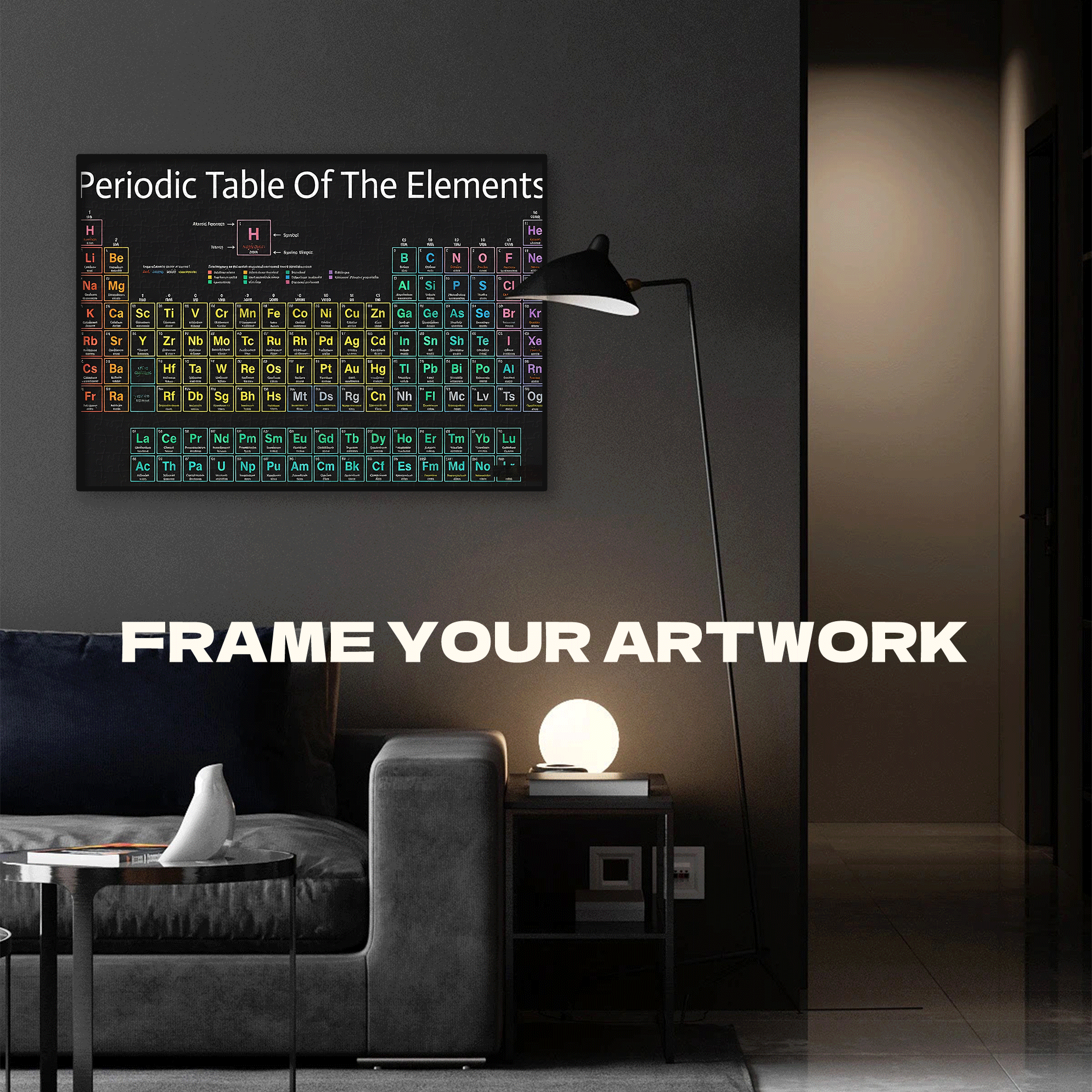 Periodic Table Elements Theme 500pcs/1000pcs Jigsaw Puzzle, Scratch-Resistant, Interactive Family Game & Brain-Boosting DIY Decor, Perfect for Halloween, Christmas & New Year Gifts, Family Puzzle Game