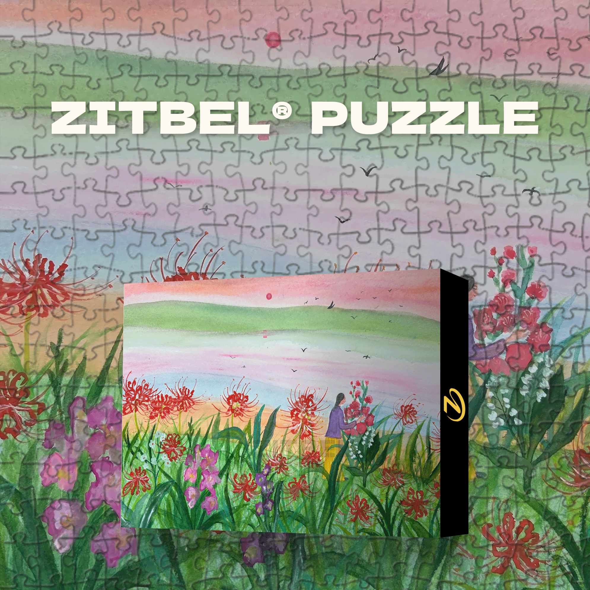 Pink Dusk 500pcs/1000pcs Jigsaw Puzzle, Scratch-Resistant, Interactive Family Game & Brain-Boosting DIY Decor, Perfect for Halloween, Christmas & New Year Gifts, Family Puzzle Game