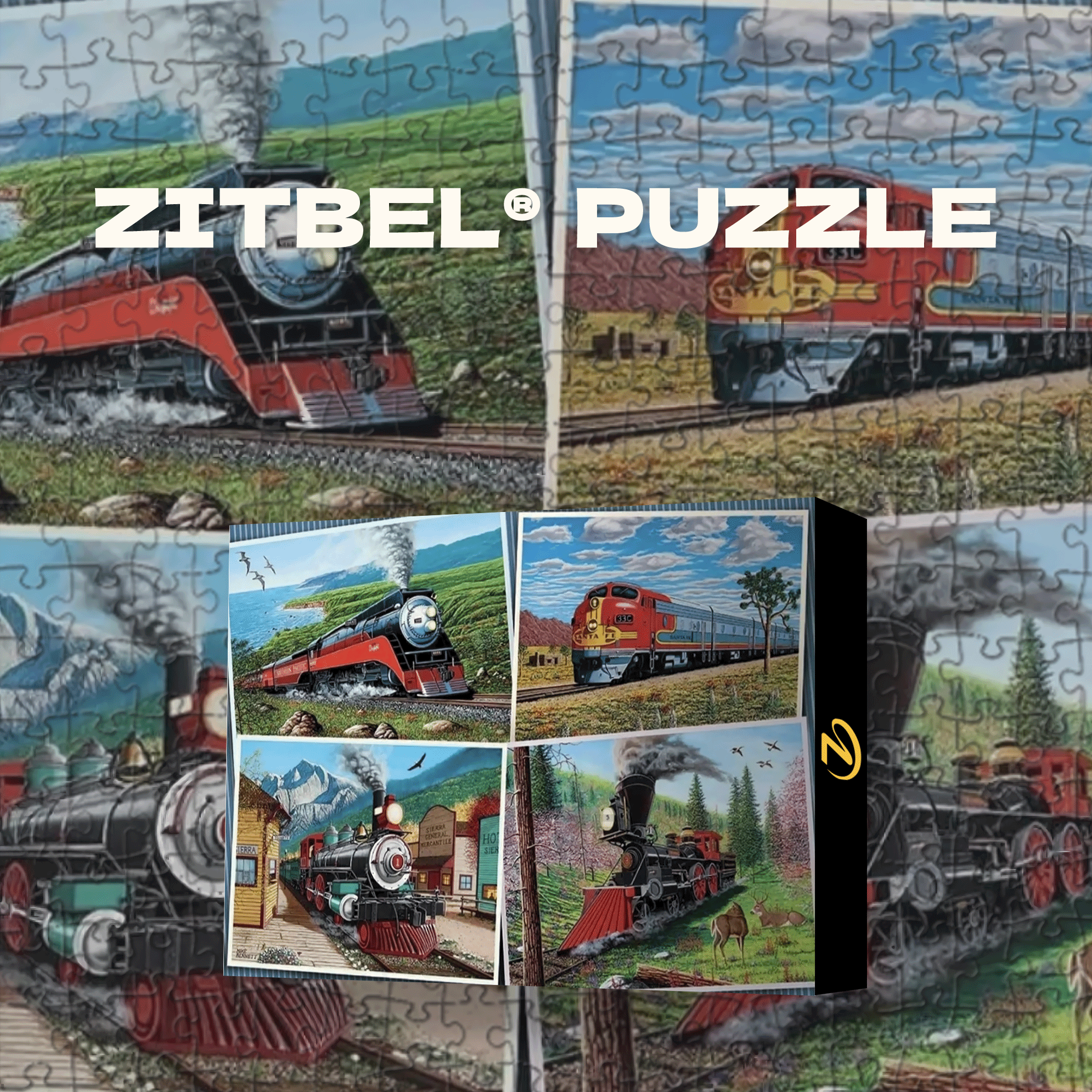 Retro Train Enthusiast 500pcs/1000pcs Jigsaw Puzzle, Scratch-Resistant, Interactive Family Game & Brain-Boosting DIY Decor, Perfect for Halloween, Christmas & New Year Gifts, Family Puzzle Game
