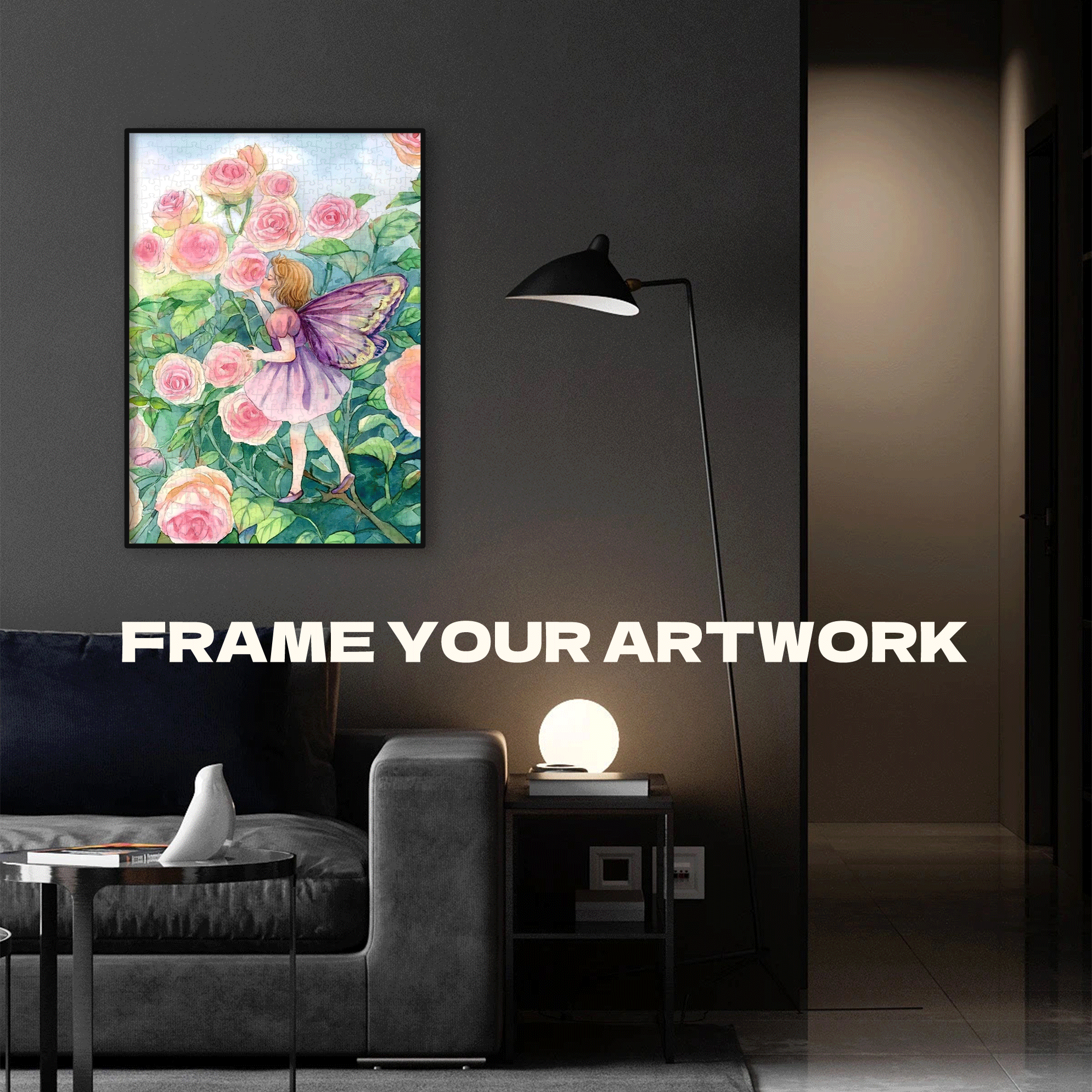 Pink Rose 2 500pcs/1000pcs Jigsaw Puzzle, Scratch-Resistant, Interactive Family Game & Brain-Boosting DIY Decor, Perfect for Halloween, Christmas & New Year Gifts, Family Puzzle Game