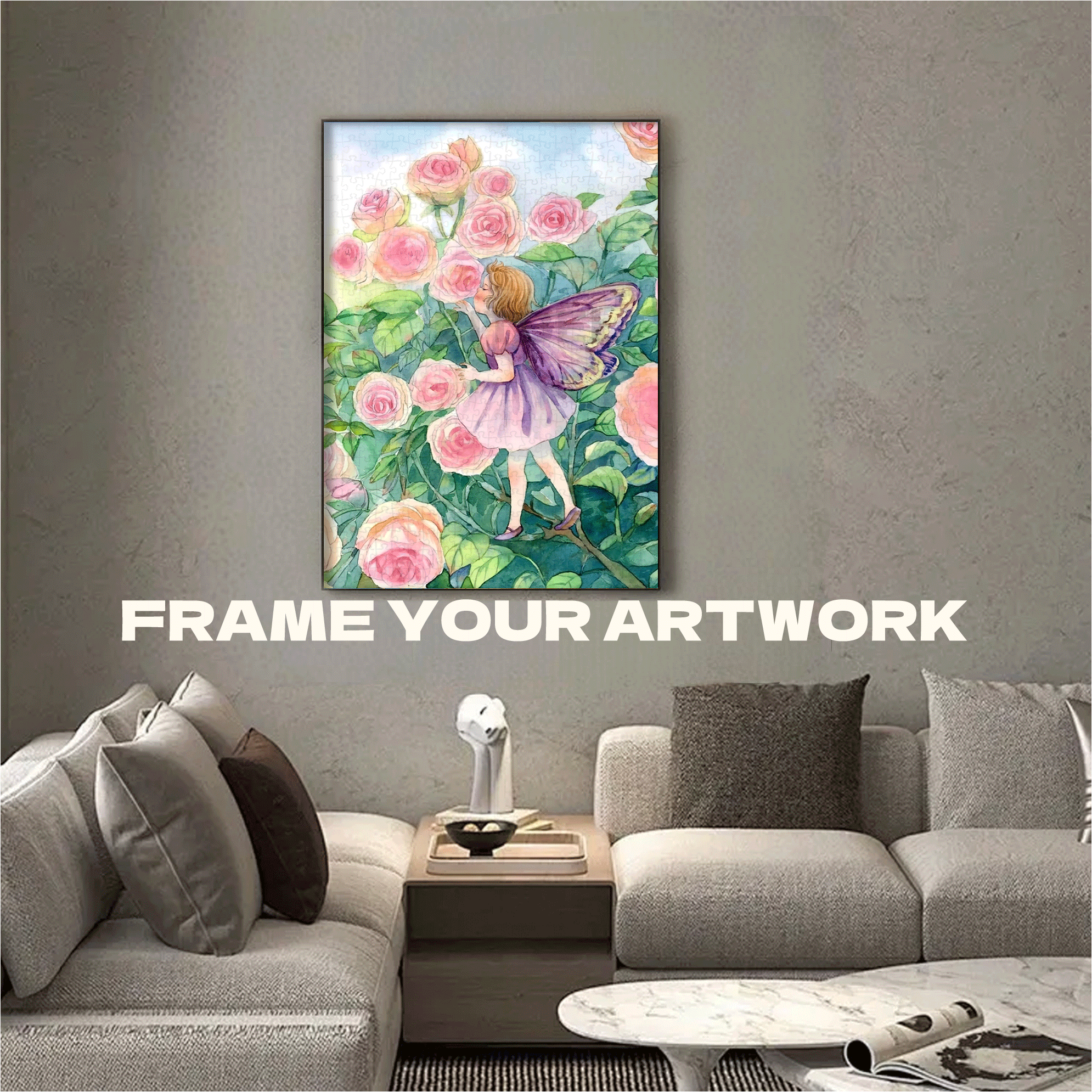 Pink Rose 2 500pcs/1000pcs Jigsaw Puzzle, Scratch-Resistant, Interactive Family Game & Brain-Boosting DIY Decor, Perfect for Halloween, Christmas & New Year Gifts, Family Puzzle Game