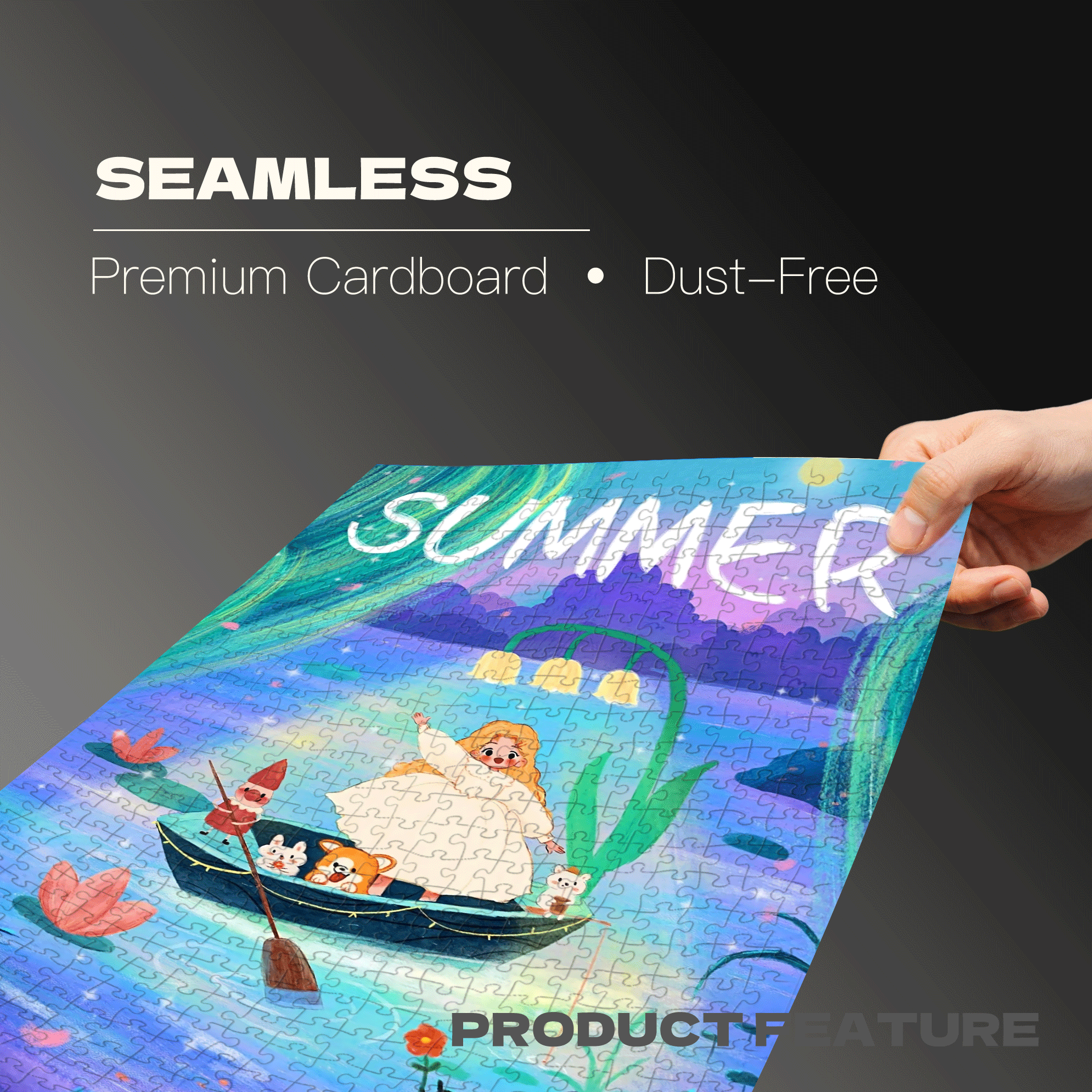 Summer Night Boat 500pcs/1000pcs Jigsaw Puzzle, Scratch-Resistant, Interactive Family Game & Brain-Boosting DIY Decor, Perfect for Halloween, Christmas & New Year Gifts, Family Puzzle Game