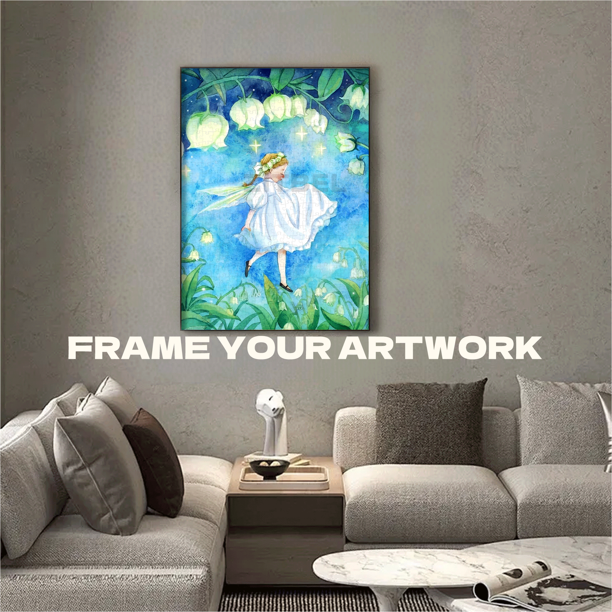 White Lily of the Valley 500pcs/1000pcs Jigsaw Puzzle, Scratch-Resistant, Interactive Family Game & Brain-Boosting DIY Decor, Perfect for Halloween, Christmas & New Year Gifts, Family Puzzle Game