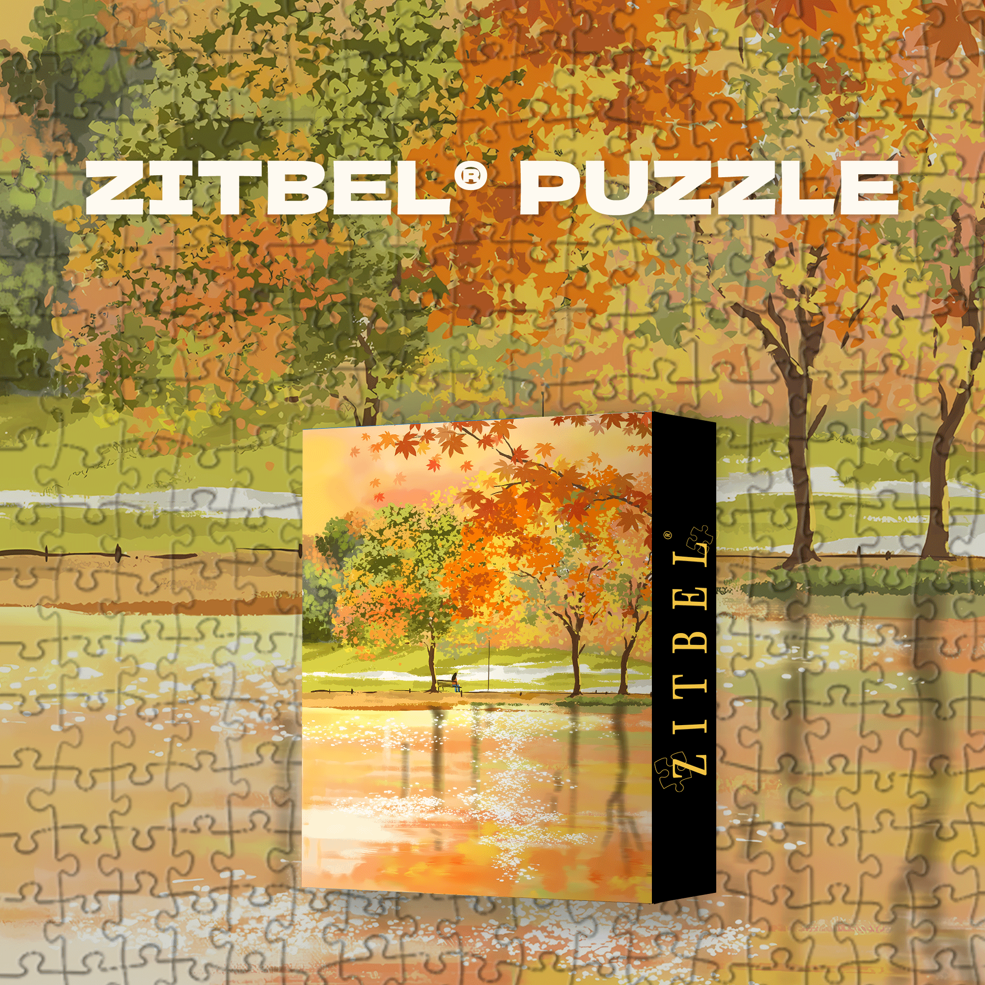 Golden Light 500pcs/1000pcs Jigsaw Puzzle, Scratch-Resistant, Interactive Family Game & Brain-Boosting DIY Decor, Perfect for Halloween, Christmas & New Year Gifts, Family Puzzle Game