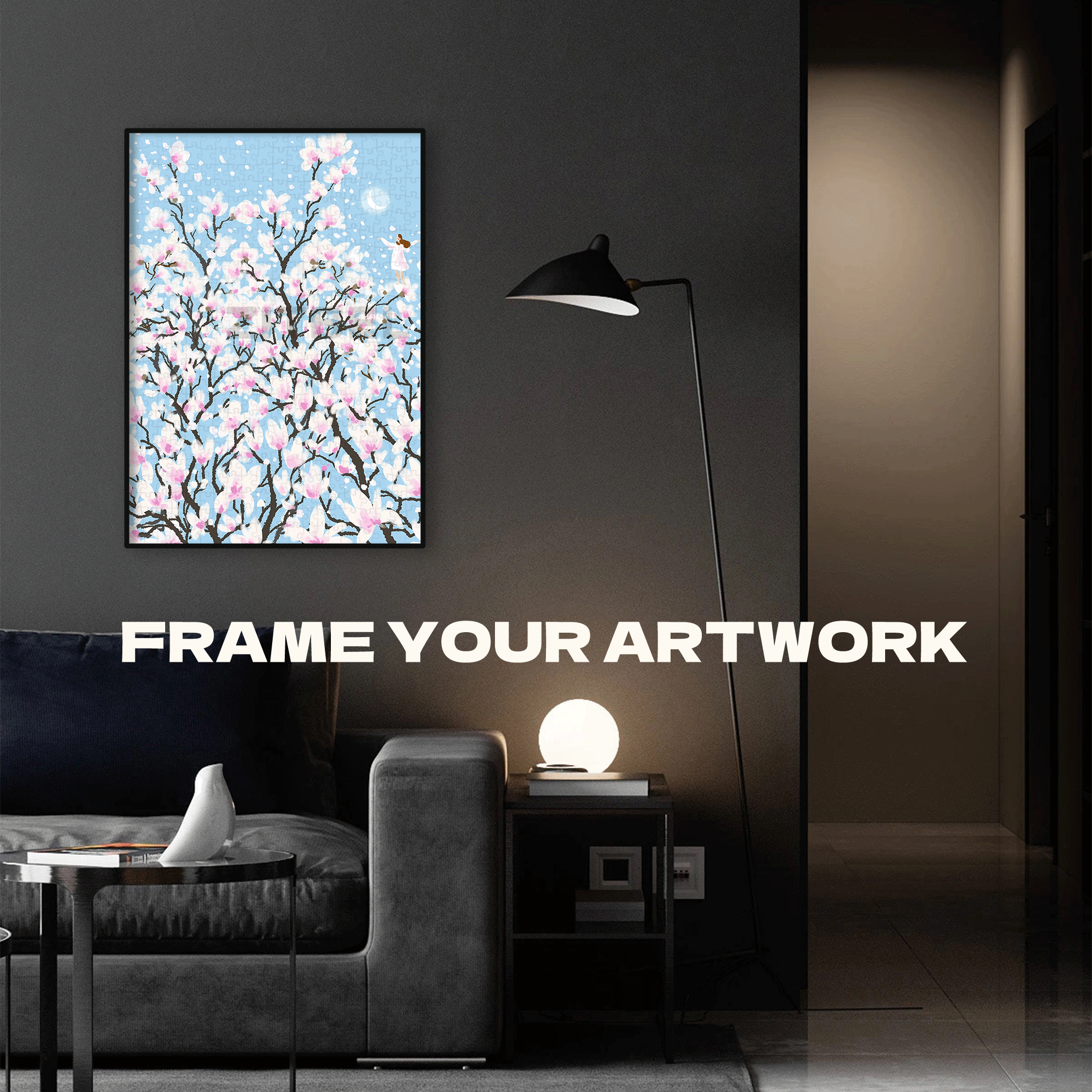 Magnolia Flowers In March 500pcs/1000pcs Jigsaw Puzzle, Scratch-Resistant, Interactive Family Game & Brain-Boosting DIY Decor, Perfect for Halloween, Christmas & New Year Gifts, Family Puzzle Game