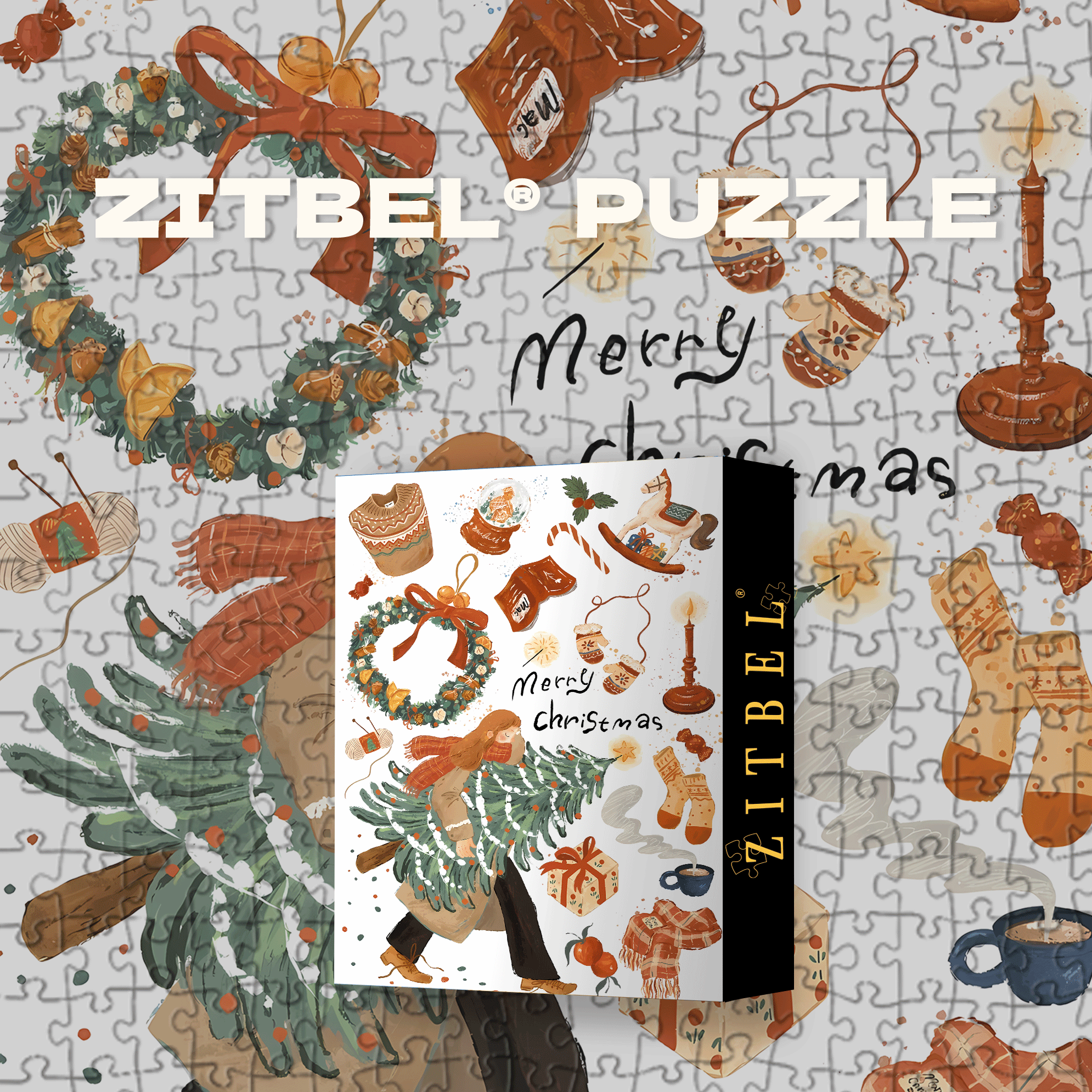 Meghan's Christmas 500pcs/1000pcs Jigsaw Puzzle, Scratch-Resistant, Interactive Family Game & Brain-Boosting DIY Decor, Perfect for Halloween, Christmas & New Year Gifts, Family Puzzle Game
