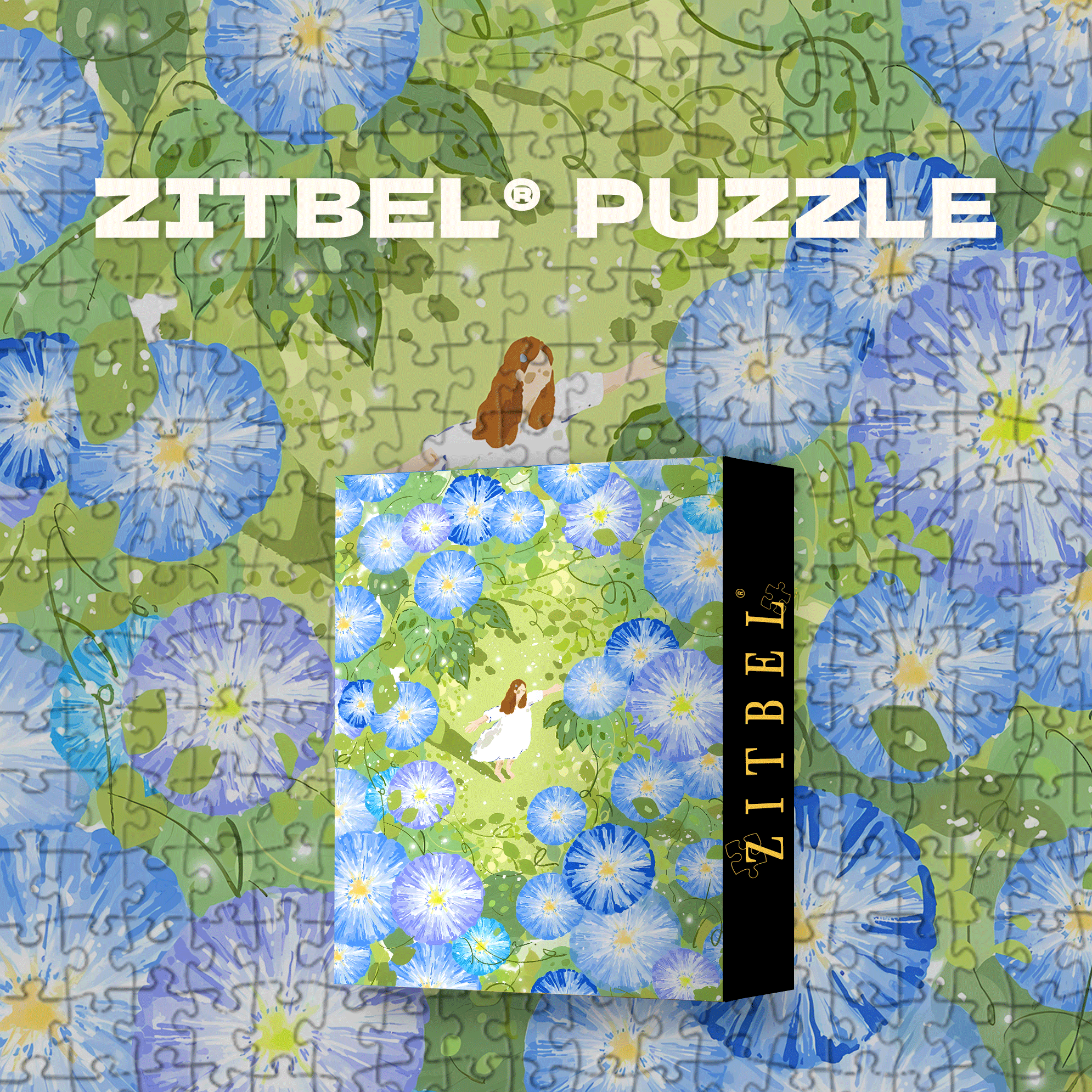 Morning Glories Are Blooming 500pcs/1000pcs Jigsaw Puzzle, Scratch-Resistant, Interactive Family Game & Brain-Boosting DIY Decor, Perfect for Halloween, Christmas & New Year Gifts, Family Puzzle Game