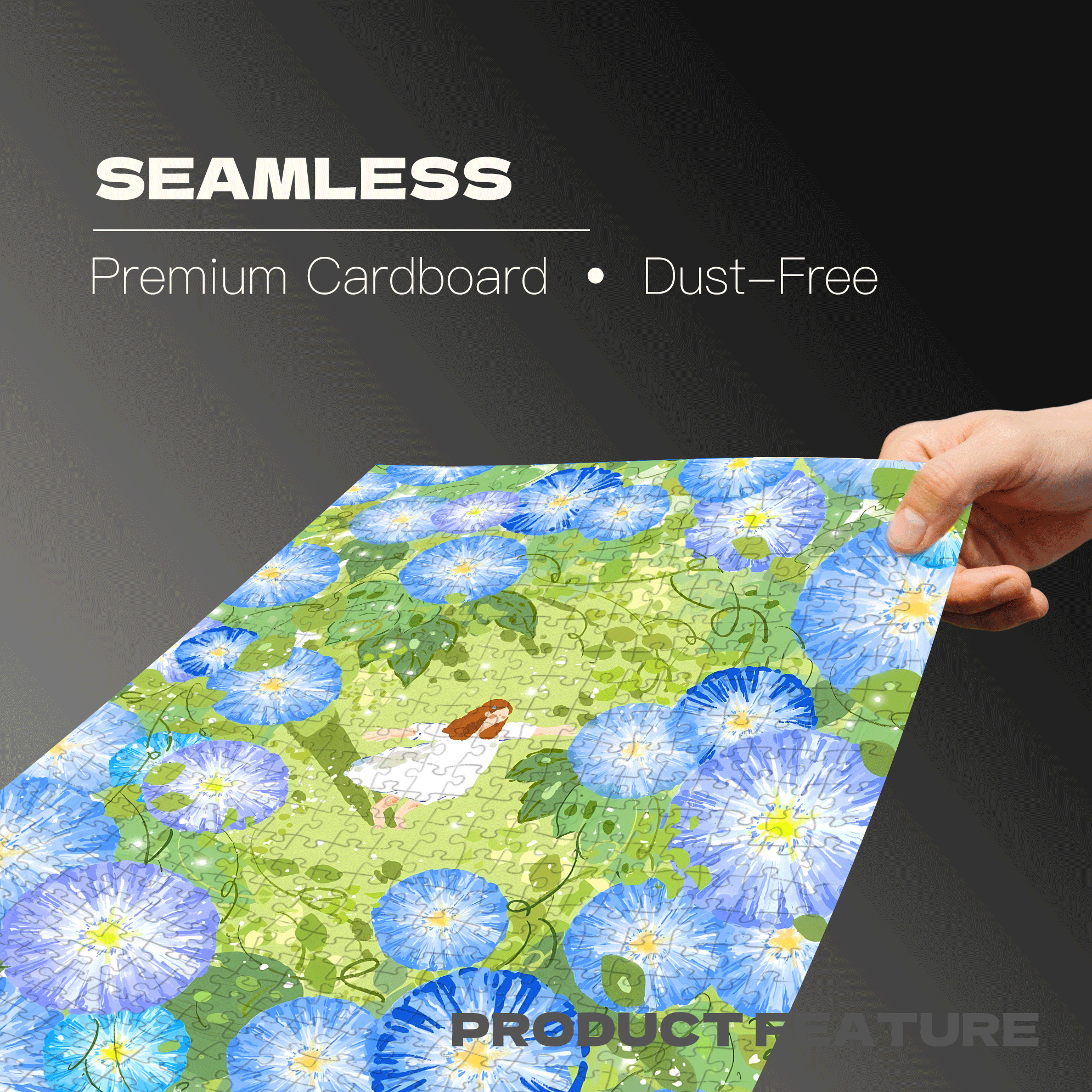 Morning Glories Are Blooming 500pcs/1000pcs Jigsaw Puzzle, Scratch-Resistant, Interactive Family Game & Brain-Boosting DIY Decor, Perfect for Halloween, Christmas & New Year Gifts, Family Puzzle Game