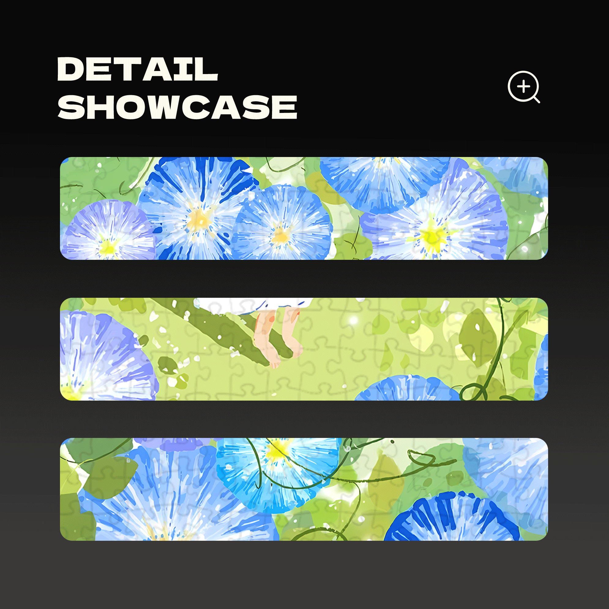 Morning Glories Are Blooming 500pcs/1000pcs Jigsaw Puzzle, Scratch-Resistant, Interactive Family Game & Brain-Boosting DIY Decor, Perfect for Halloween, Christmas & New Year Gifts, Family Puzzle Game