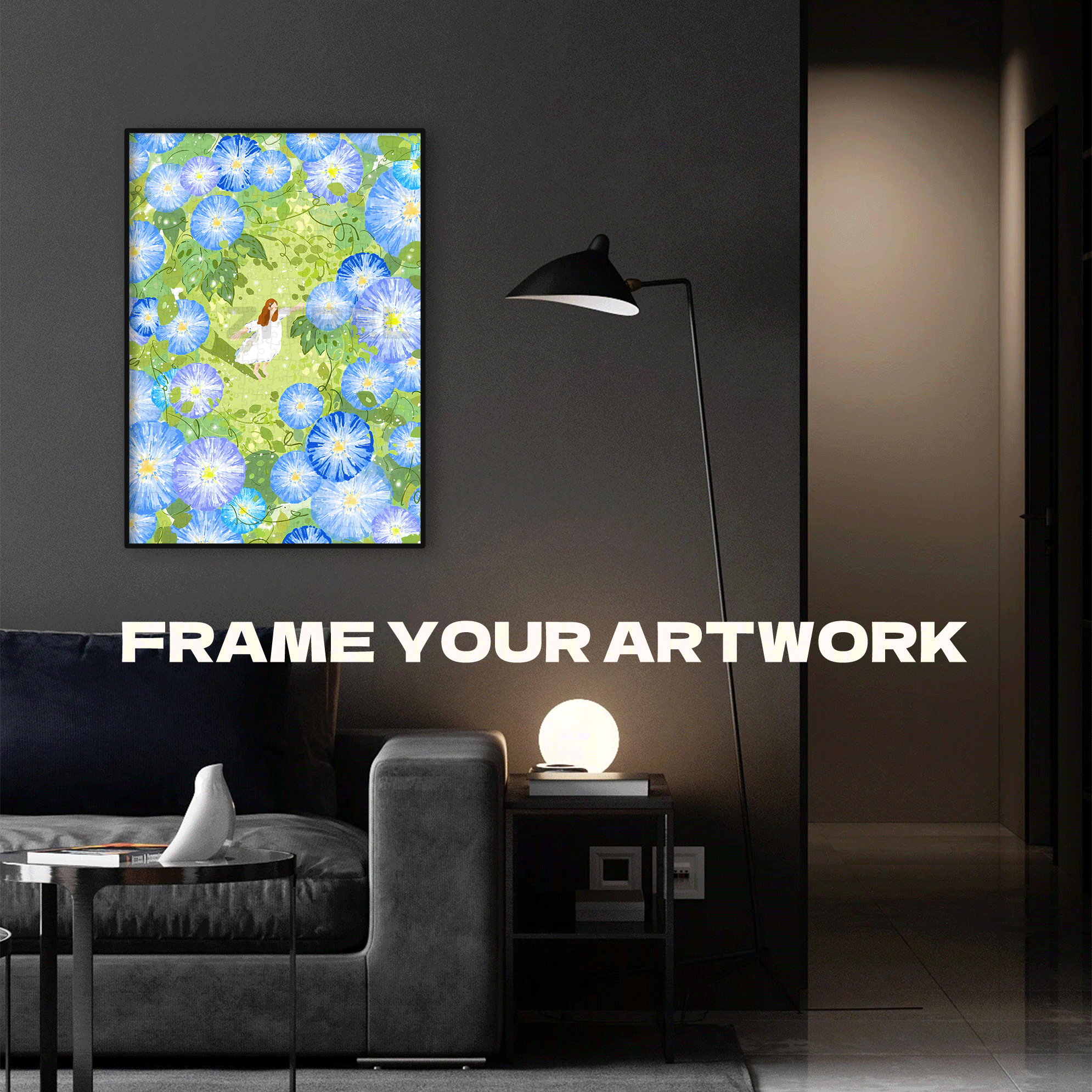 Morning Glories Are Blooming 500pcs/1000pcs Jigsaw Puzzle, Scratch-Resistant, Interactive Family Game & Brain-Boosting DIY Decor, Perfect for Halloween, Christmas & New Year Gifts, Family Puzzle Game