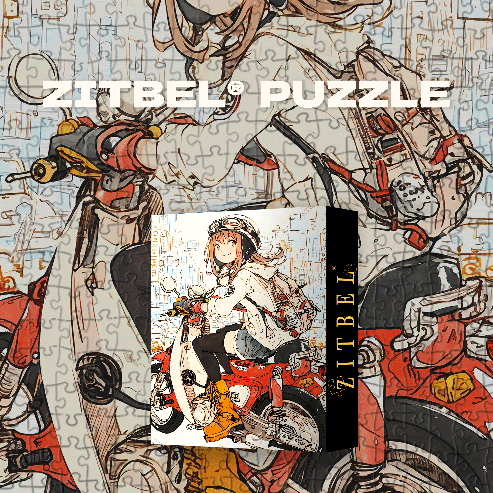 Motorcycle Touring 500pcs/1000pcs Jigsaw Puzzle, Scratch-Resistant, Interactive Family Game & Brain-Boosting DIY Decor, Perfect for Halloween, Christmas & New Year Gifts, Family Puzzle Game