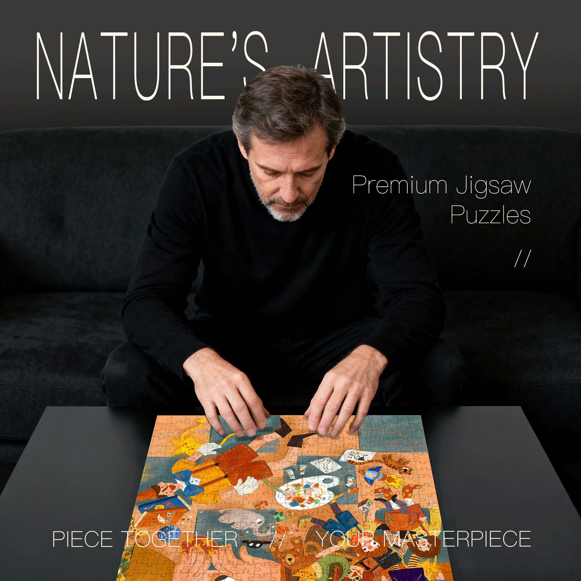 My Dollhouse 500pcs/1000pcs Jigsaw Puzzle, Scratch-Resistant, Interactive Family Game & Brain-Boosting DIY Decor, Perfect for Halloween, Christmas & New Year Gifts, Family Puzzle Game