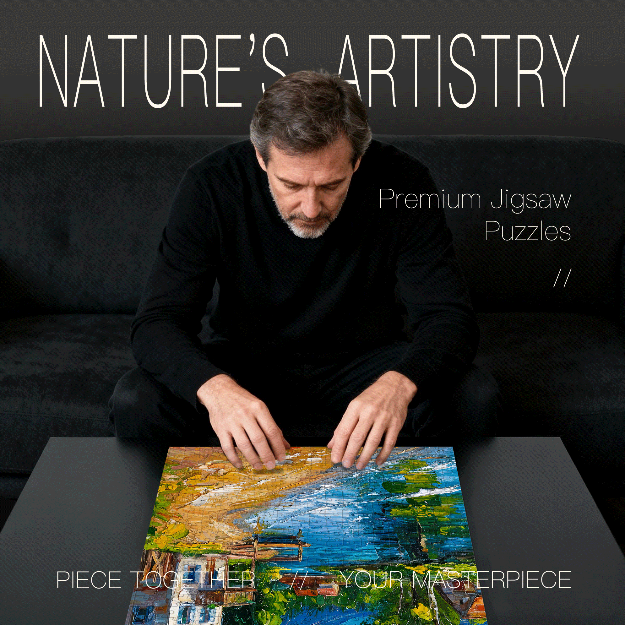 My Peaceful Life 500pcs/1000pcs Jigsaw Puzzle, Scratch-Resistant, Interactive Family Game & Brain-Boosting DIY Decor, Perfect for Halloween, Christmas & New Year Gifts, Family Puzzle Game