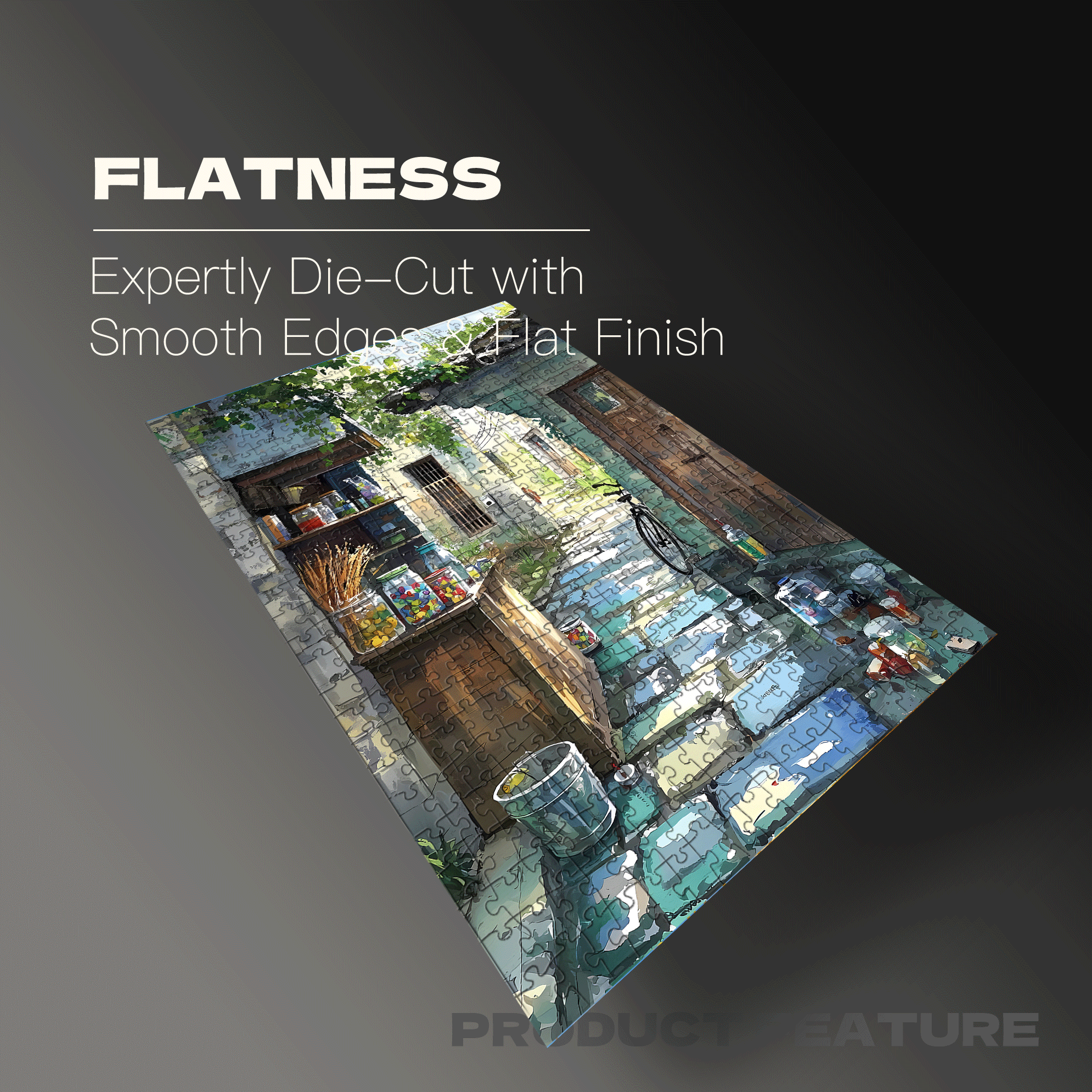 Narrow Alley Convenience Store 500pcs/1000pcs Jigsaw Puzzle, Scratch-Resistant, Interactive Family Game & Brain-Boosting DIY Decor, Perfect for Halloween, Christmas & New Year Gifts, Family Puzzle Game