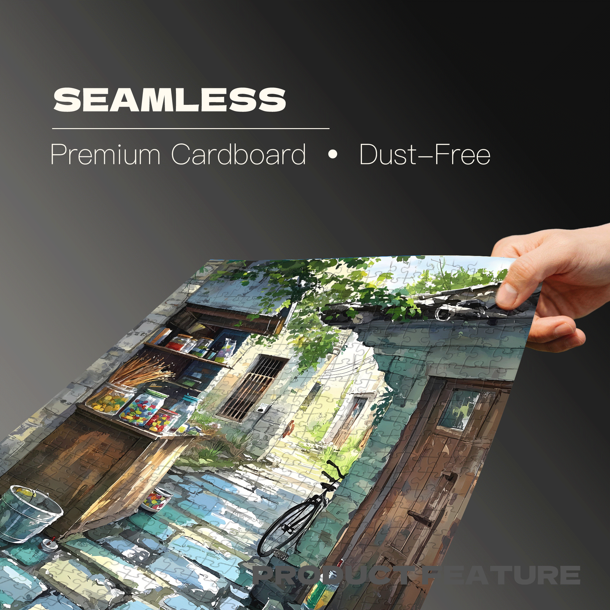 Narrow Alley Convenience Store 500pcs/1000pcs Jigsaw Puzzle, Scratch-Resistant, Interactive Family Game & Brain-Boosting DIY Decor, Perfect for Halloween, Christmas & New Year Gifts, Family Puzzle Game