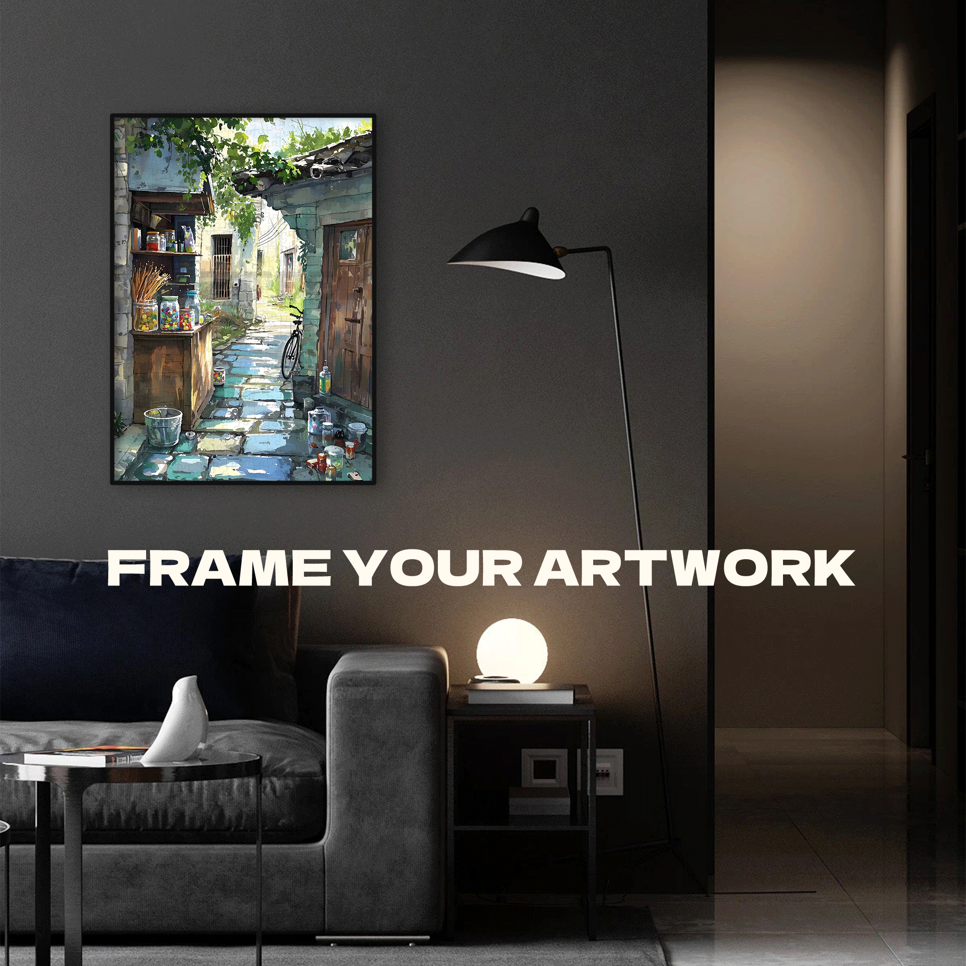 Narrow Alley Convenience Store 500pcs/1000pcs Jigsaw Puzzle, Scratch-Resistant, Interactive Family Game & Brain-Boosting DIY Decor, Perfect for Halloween, Christmas & New Year Gifts, Family Puzzle Game