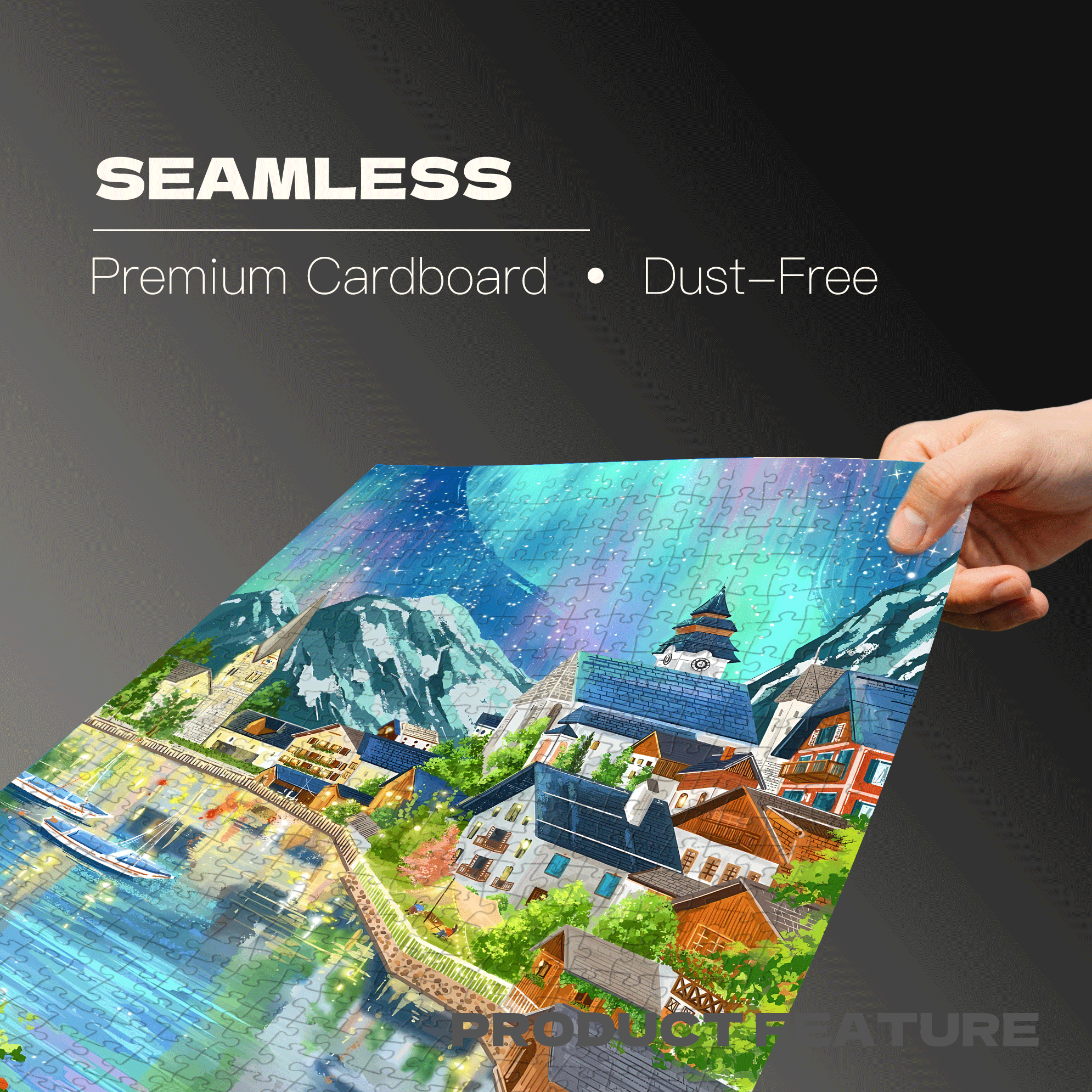 Near The Stars 500pcs/1000pcs Jigsaw Puzzle, Scratch-Resistant, Interactive Family Game & Brain-Boosting DIY Decor, Perfect for Halloween, Christmas & New Year Gifts, Family Puzzle Game