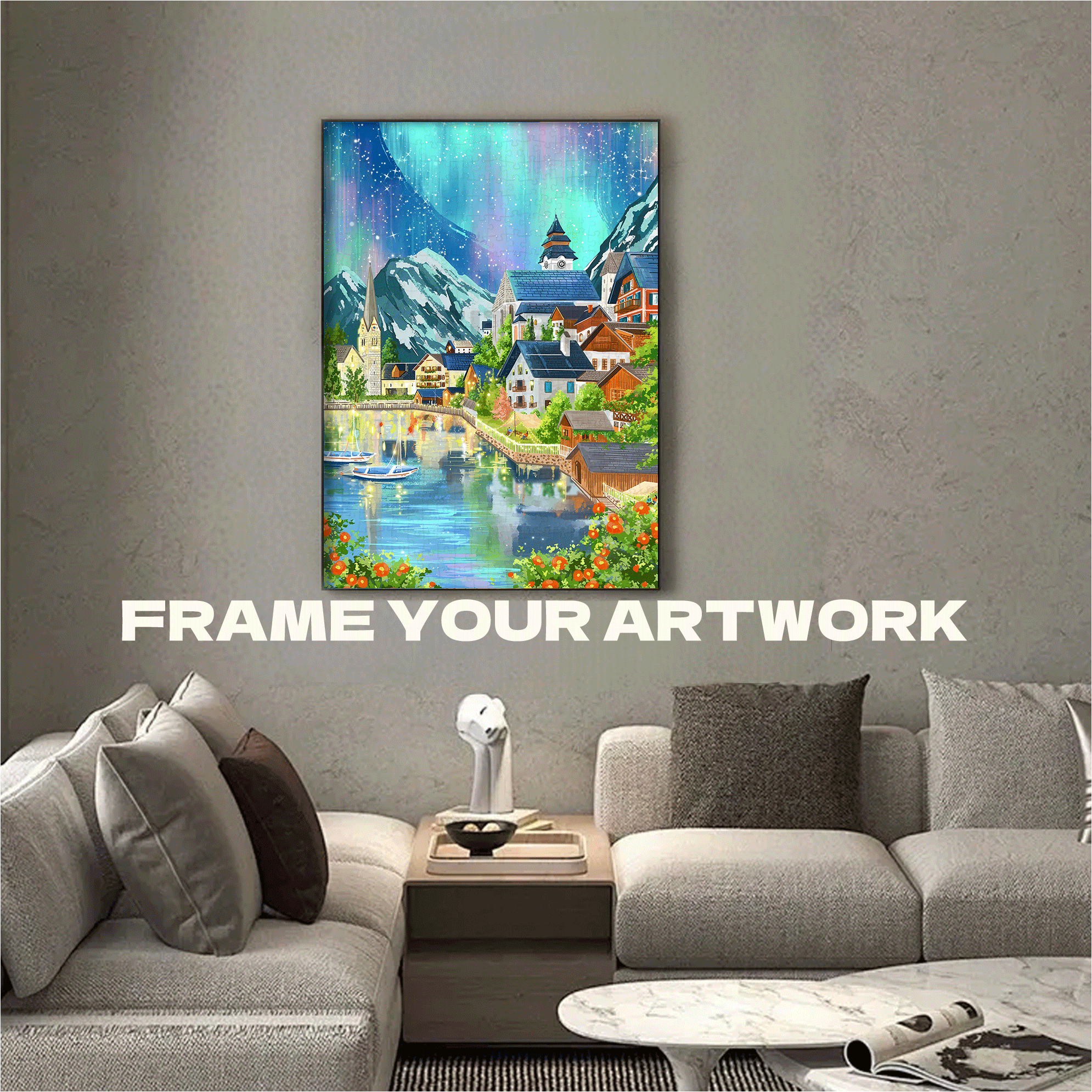 Near The Stars 500pcs/1000pcs Jigsaw Puzzle, Scratch-Resistant, Interactive Family Game & Brain-Boosting DIY Decor, Perfect for Halloween, Christmas & New Year Gifts, Family Puzzle Game