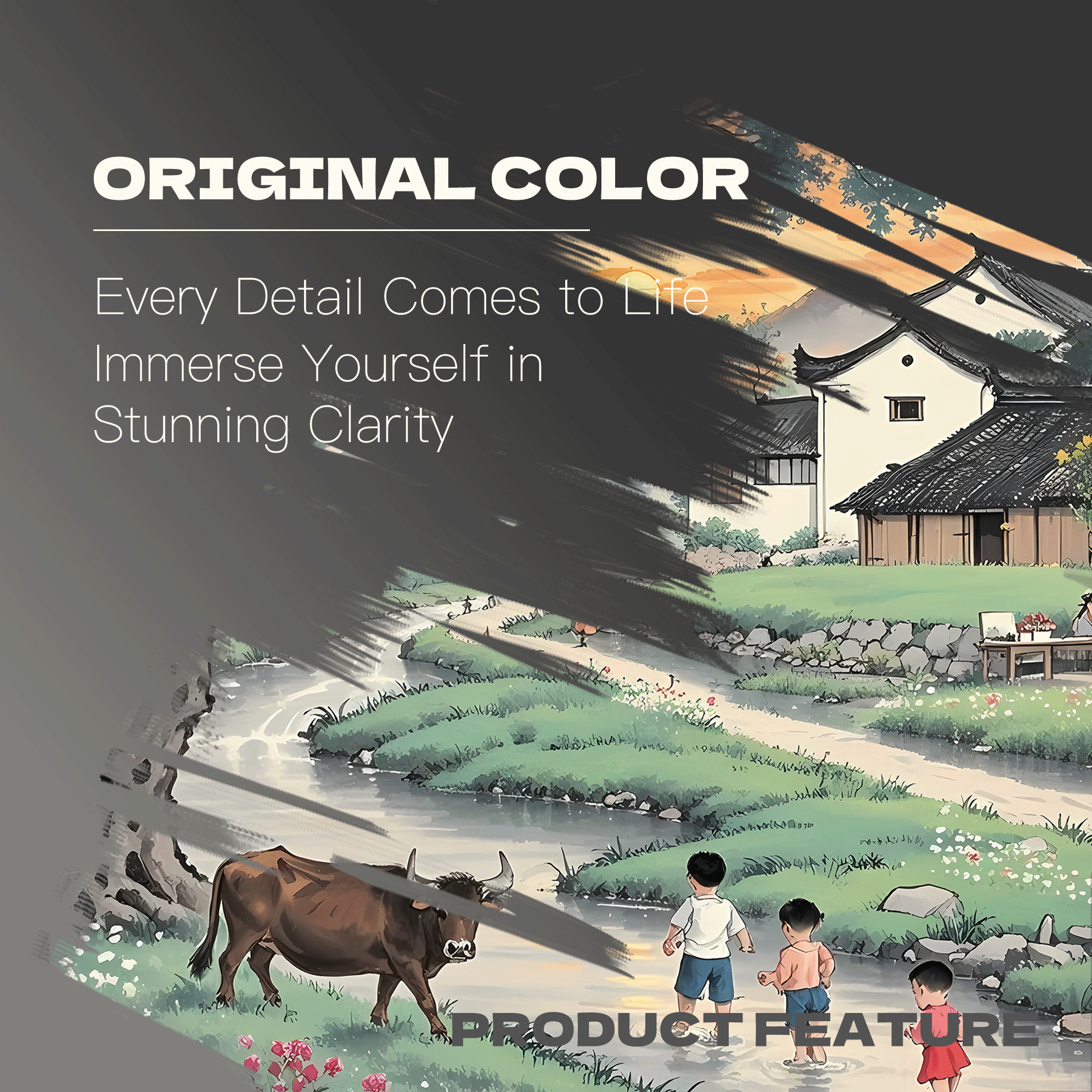Old Times In The Countryside 500pcs/1000pcs Jigsaw Puzzle, Scratch-Resistant, Interactive Family Game & Brain-Boosting DIY Decor, Perfect for Halloween, Christmas & New Year Gifts, Family Puzzle Game