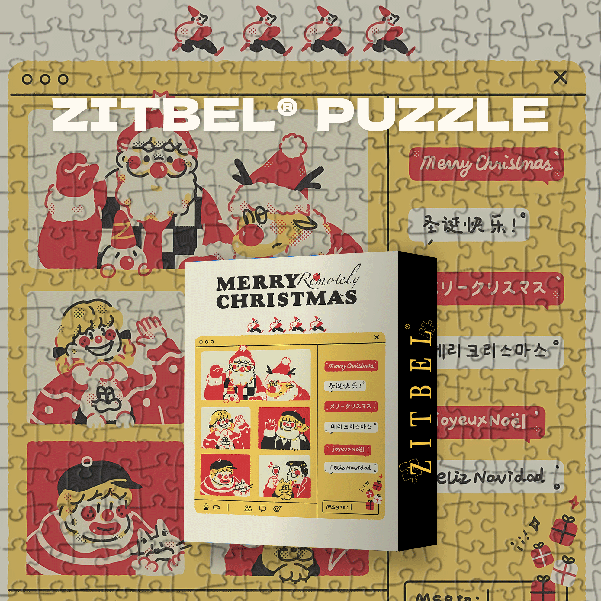 Online Christmas 500pcs/1000pcs Jigsaw Puzzle, Scratch-Resistant, Interactive Family Game & Brain-Boosting DIY Decor, Perfect for Halloween, Christmas & New Year Gifts, Family Puzzle Game