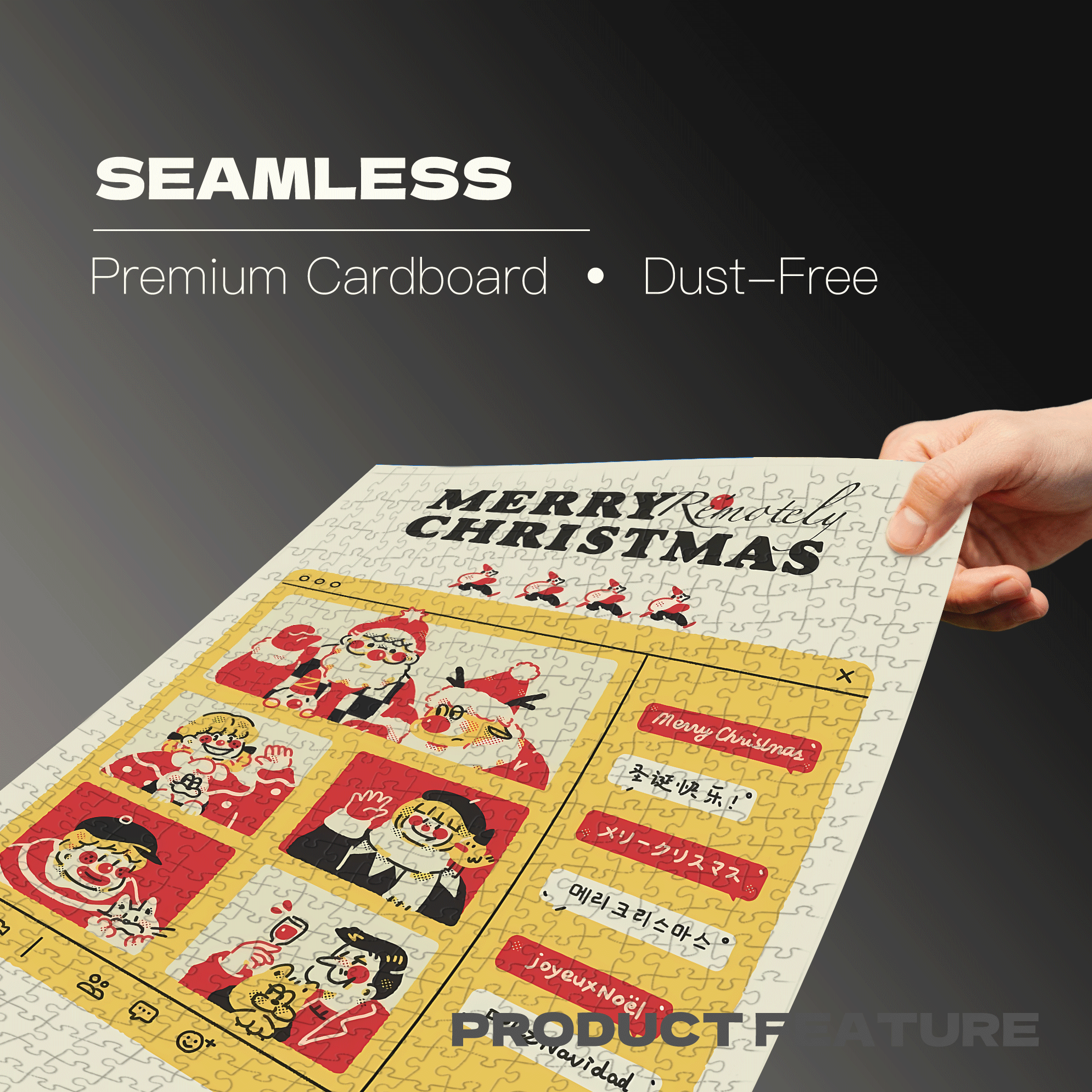 Online Christmas 500pcs/1000pcs Jigsaw Puzzle, Scratch-Resistant, Interactive Family Game & Brain-Boosting DIY Decor, Perfect for Halloween, Christmas & New Year Gifts, Family Puzzle Game