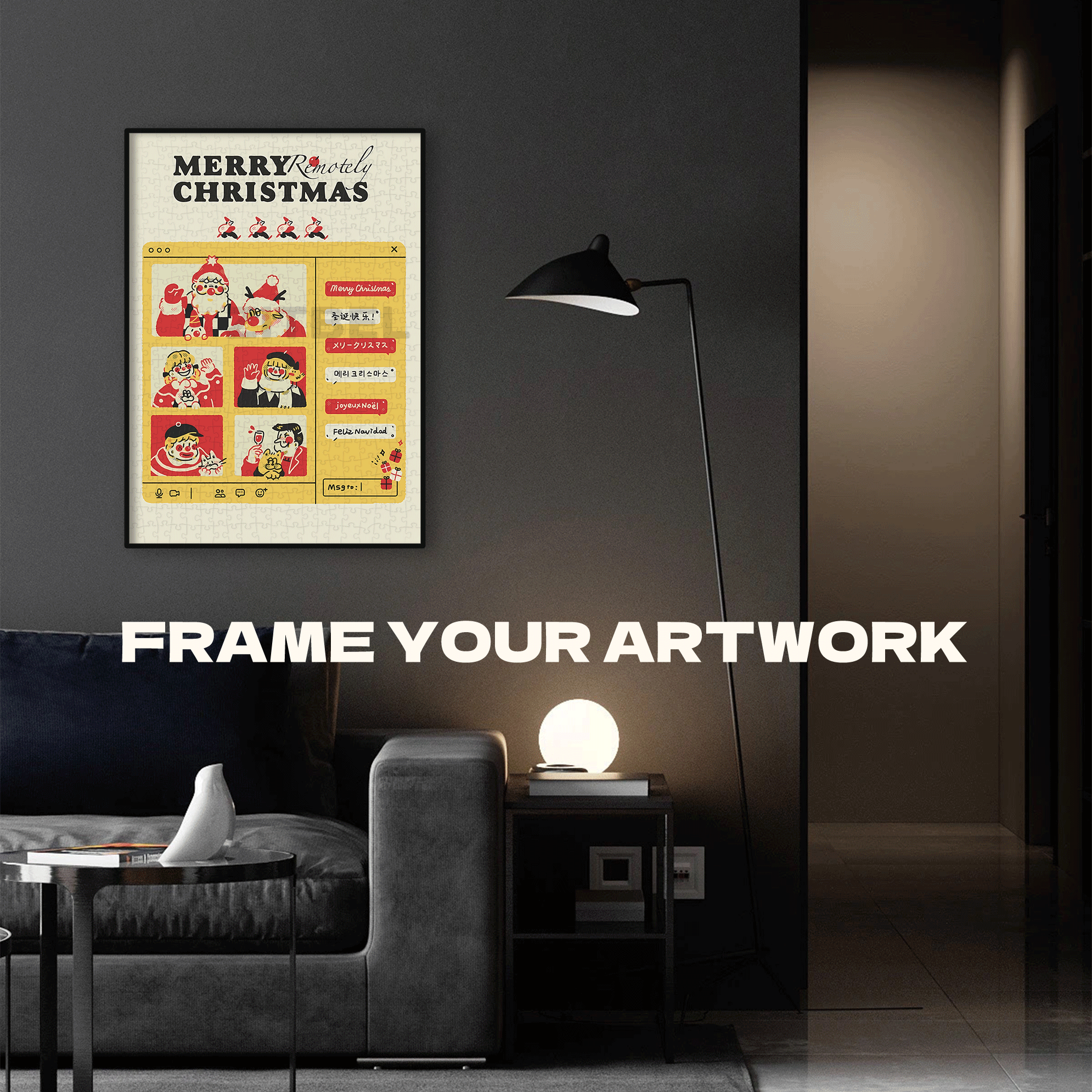 Online Christmas 500pcs/1000pcs Jigsaw Puzzle, Scratch-Resistant, Interactive Family Game & Brain-Boosting DIY Decor, Perfect for Halloween, Christmas & New Year Gifts, Family Puzzle Game