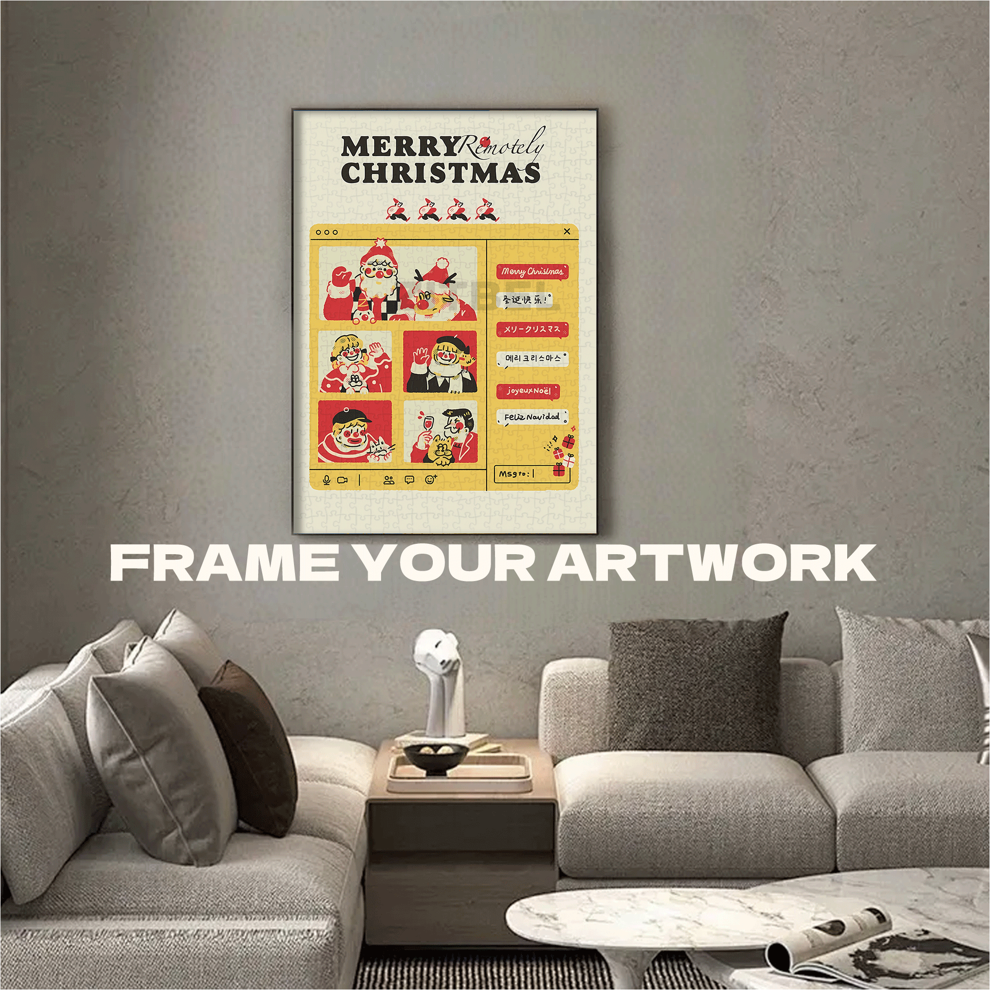 Online Christmas 500pcs/1000pcs Jigsaw Puzzle, Scratch-Resistant, Interactive Family Game & Brain-Boosting DIY Decor, Perfect for Halloween, Christmas & New Year Gifts, Family Puzzle Game