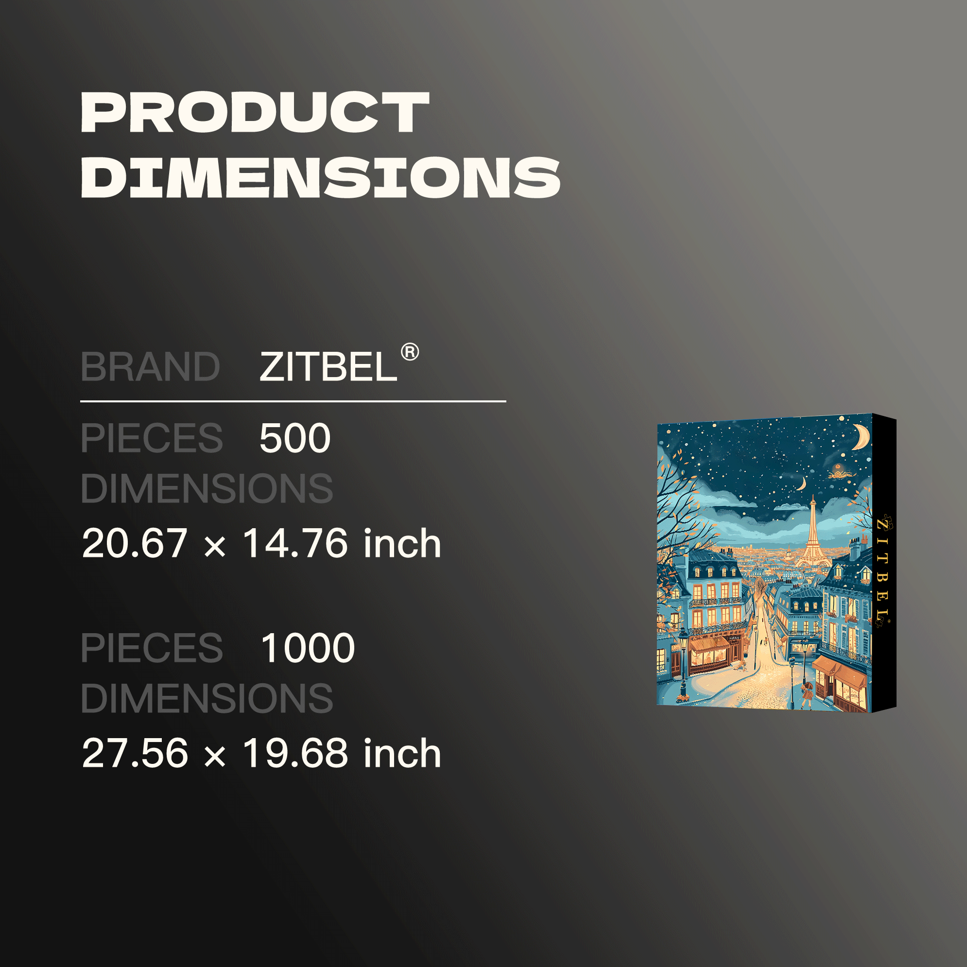 Paris At Night 500pcs/1000pcs Jigsaw Puzzle, Scratch-Resistant, Interactive Family Game & Brain-Boosting DIY Decor, Perfect for Halloween, Christmas & New Year Gifts, Family Puzzle Game