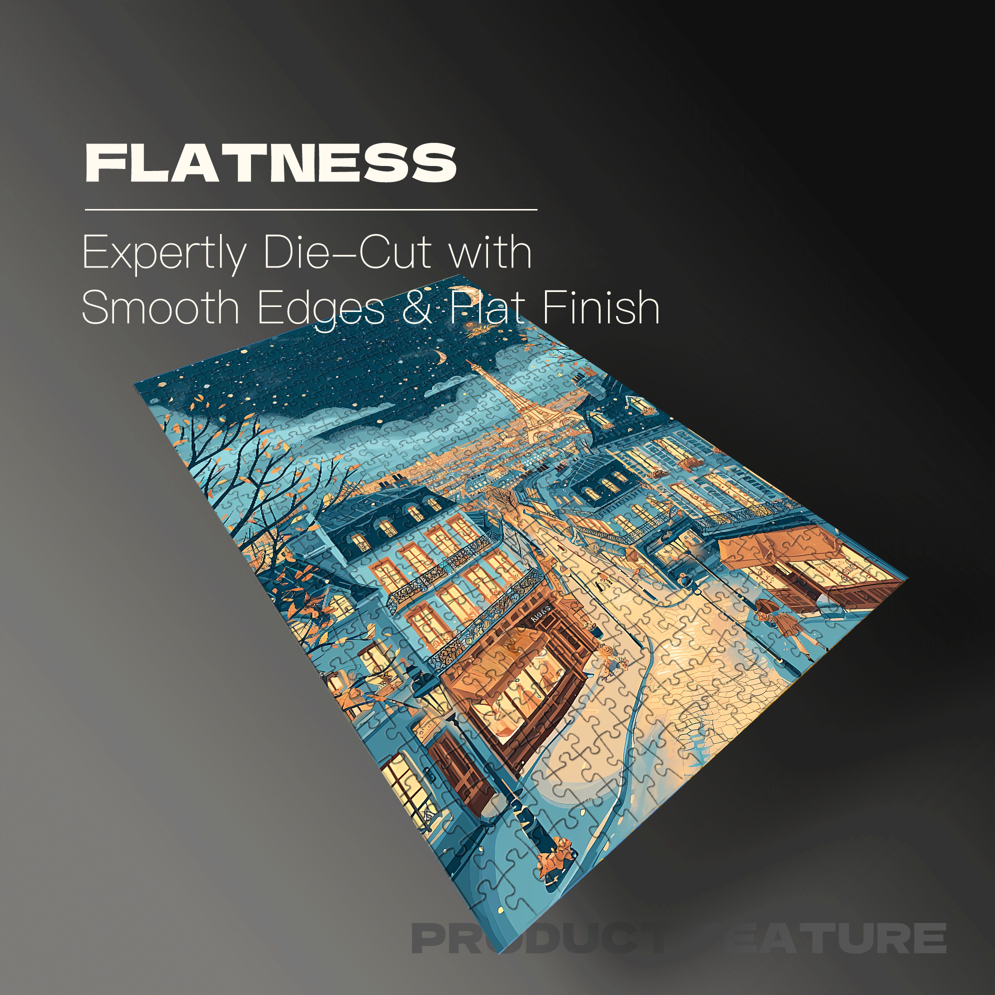 Paris At Night 500pcs/1000pcs Jigsaw Puzzle, Scratch-Resistant, Interactive Family Game & Brain-Boosting DIY Decor, Perfect for Halloween, Christmas & New Year Gifts, Family Puzzle Game