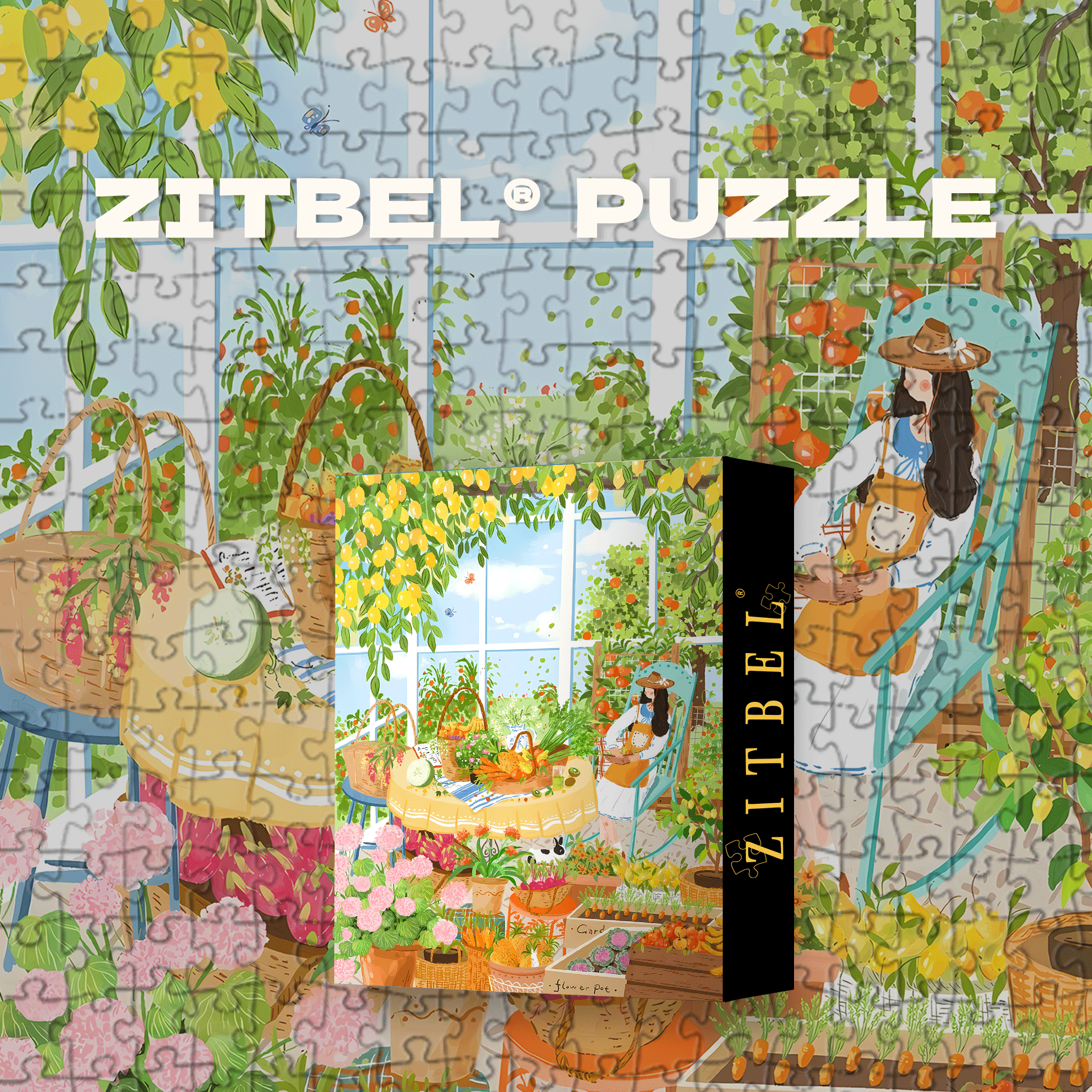 Pastoral Glass House 500pcs/1000pcs Jigsaw Puzzle, Scratch-Resistant, Interactive Family Game & Brain-Boosting DIY Decor, Perfect for Halloween, Christmas & New Year Gifts, Family Puzzle Game