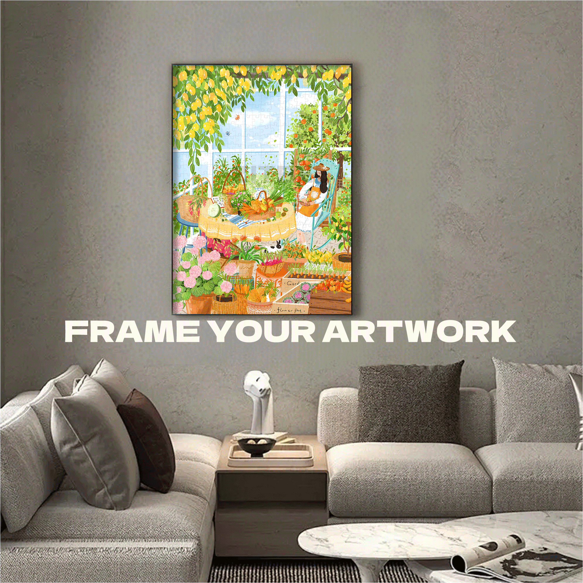 Pastoral Glass House 500pcs/1000pcs Jigsaw Puzzle, Scratch-Resistant, Interactive Family Game & Brain-Boosting DIY Decor, Perfect for Halloween, Christmas & New Year Gifts, Family Puzzle Game