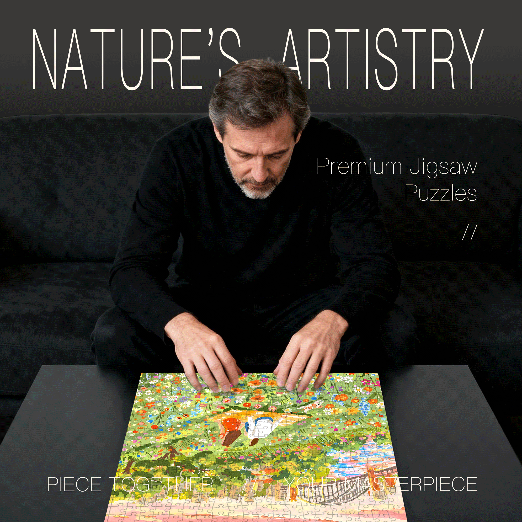 Pink Clouds in The Sky 500pcs/1000pcs Jigsaw Puzzle, Scratch-Resistant, Interactive Family Game & Brain-Boosting DIY Decor, Perfect for Halloween, Christmas & New Year Gifts, Family Puzzle Game