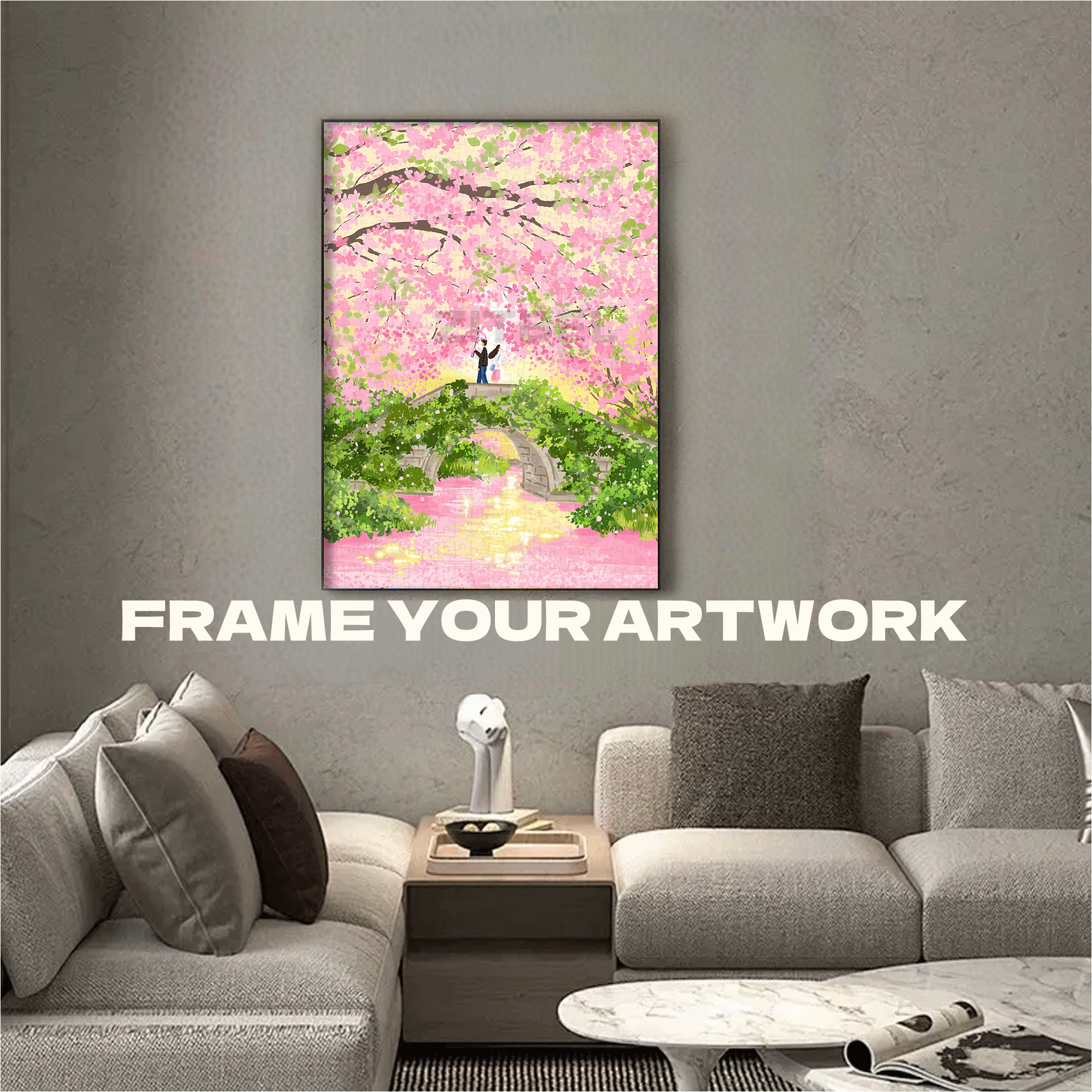 Pink Memories 500pcs/1000pcs Jigsaw Puzzle, Scratch-Resistant, Interactive Family Game & Brain-Boosting DIY Decor, Perfect for Halloween, Christmas & New Year Gifts, Family Puzzle Game