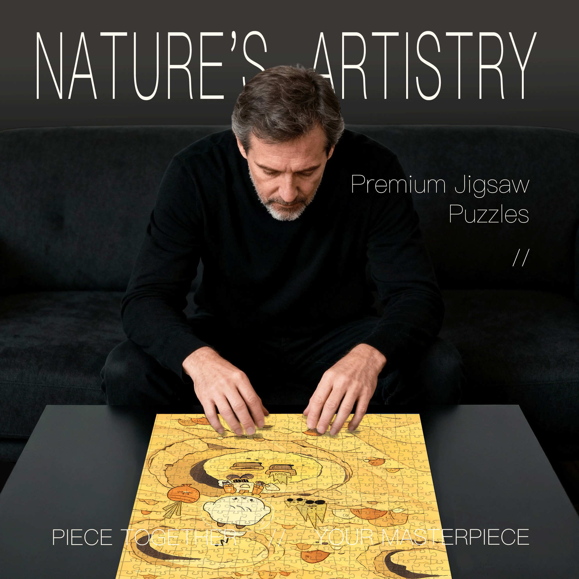 Planting Grass 500pcs/1000pcs Jigsaw Puzzle, Scratch-Resistant, Interactive Family Game & Brain-Boosting DIY Decor, Perfect for Halloween, Christmas & New Year Gifts, Family Puzzle Game