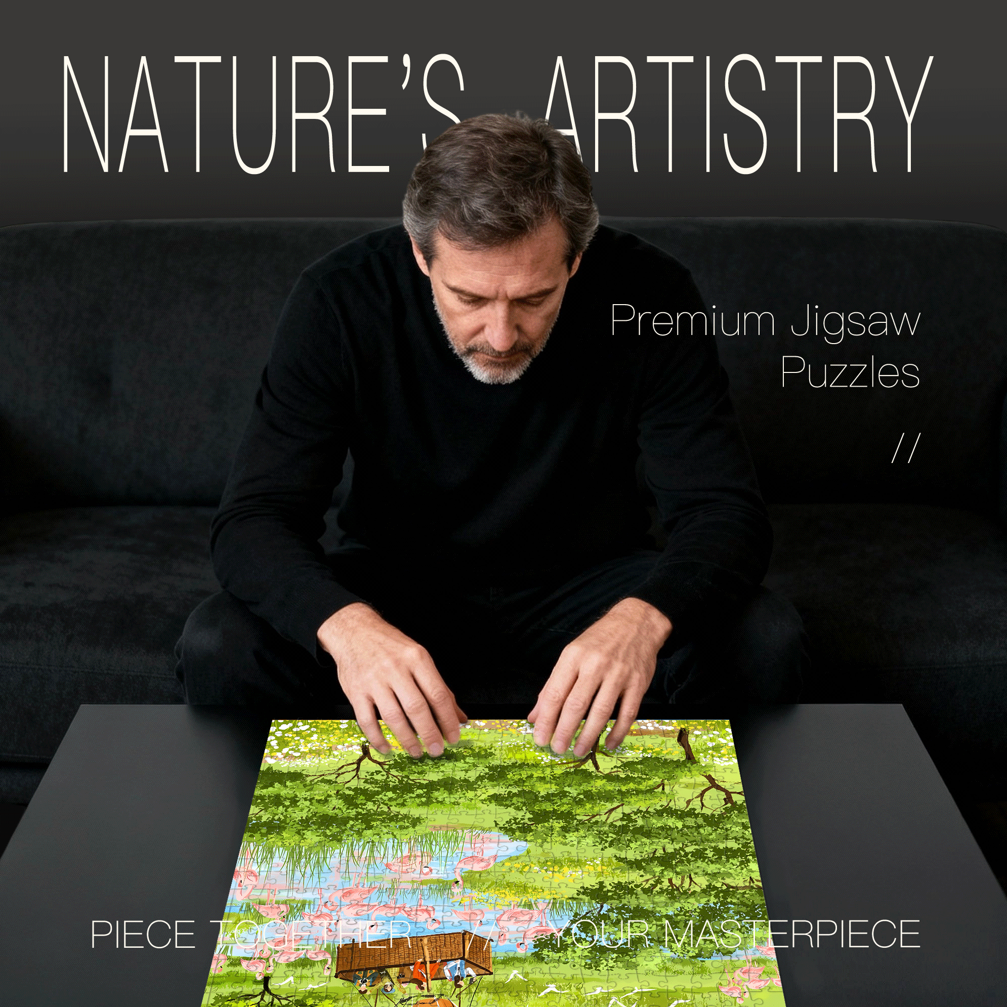 Poems of Migration 500pcs/1000pcs Jigsaw Puzzle, Scratch-Resistant, Interactive Family Game & Brain-Boosting DIY Decor, Perfect for Halloween, Christmas & New Year Gifts, Family Puzzle Game