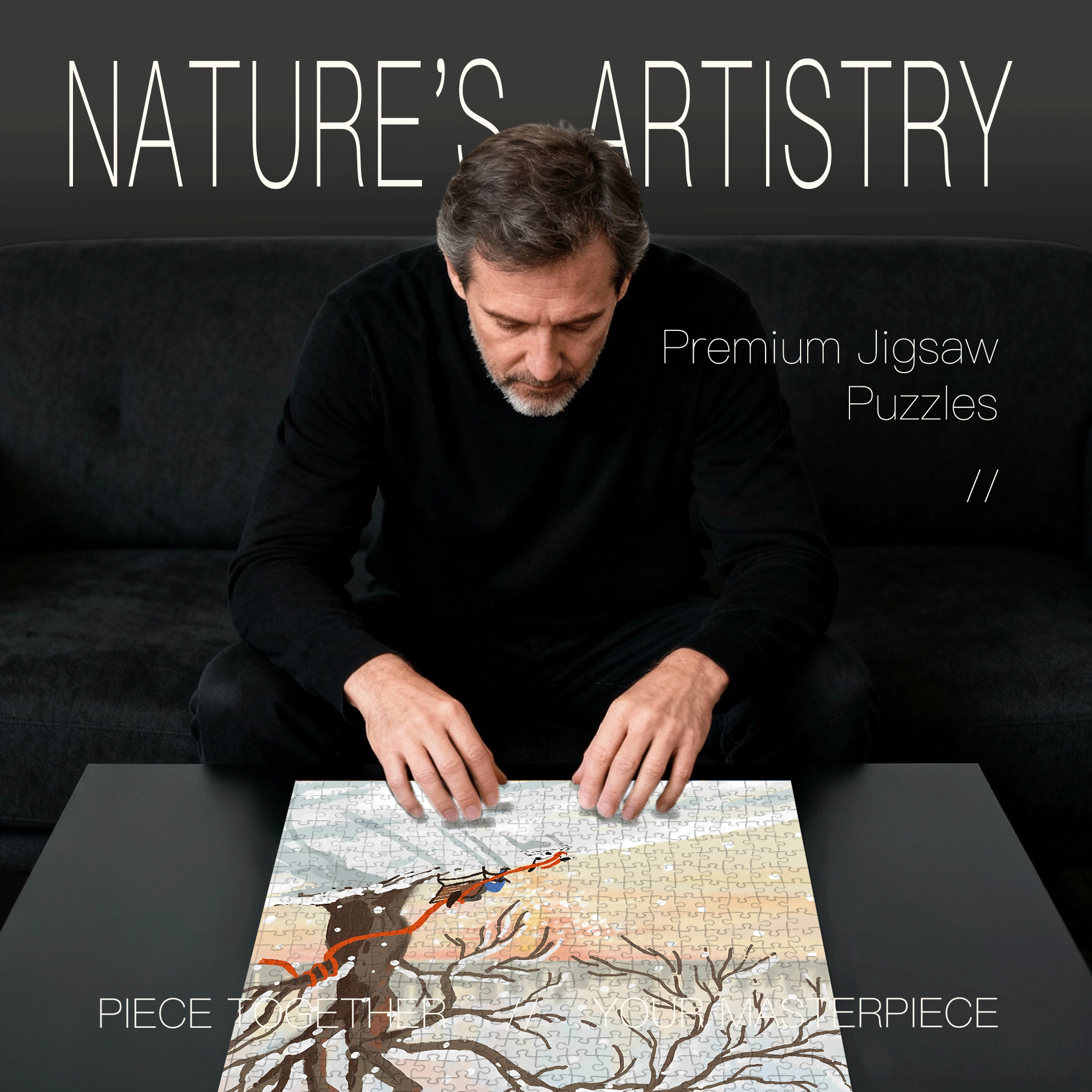 Red Scarf 500pcs/1000pcs Jigsaw Puzzle, Scratch-Resistant, Interactive Family Game & Brain-Boosting DIY Decor, Perfect for Halloween, Christmas & New Year Gifts, Family Puzzle Game