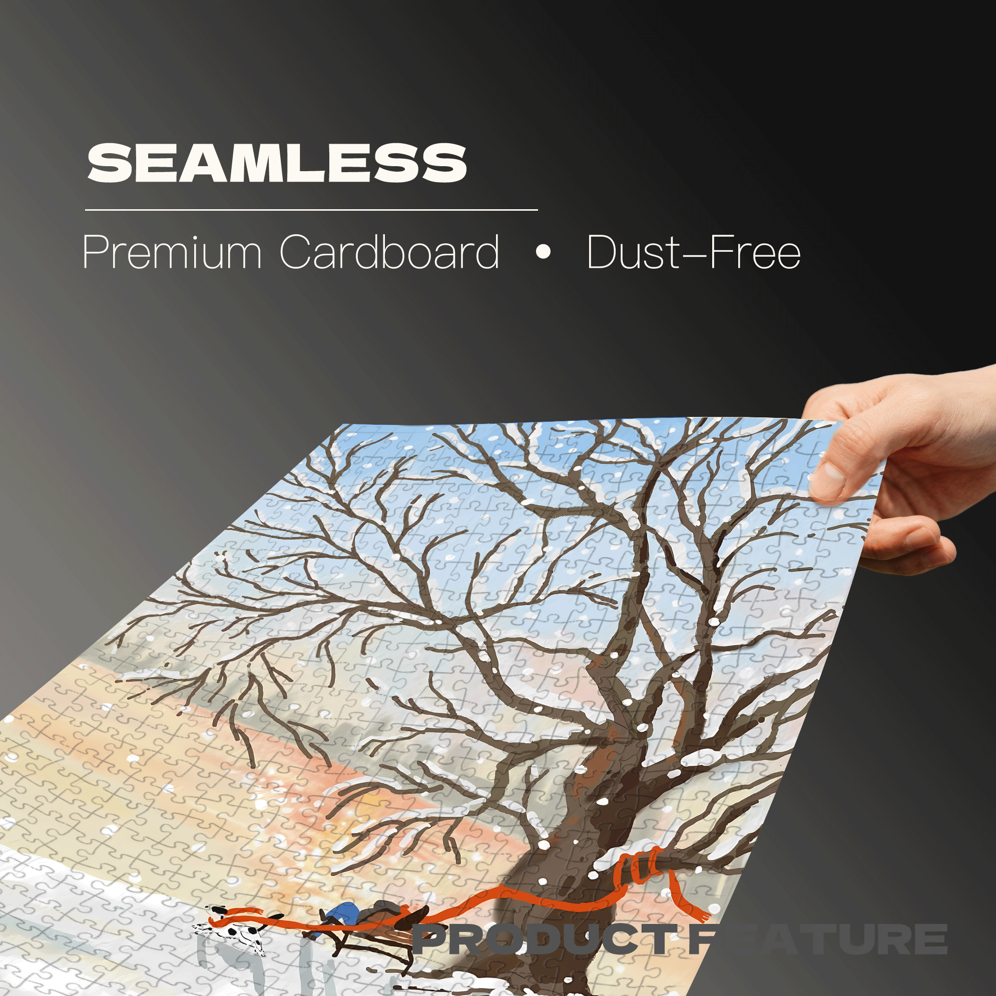 Red Scarf 500pcs/1000pcs Jigsaw Puzzle, Scratch-Resistant, Interactive Family Game & Brain-Boosting DIY Decor, Perfect for Halloween, Christmas & New Year Gifts, Family Puzzle Game