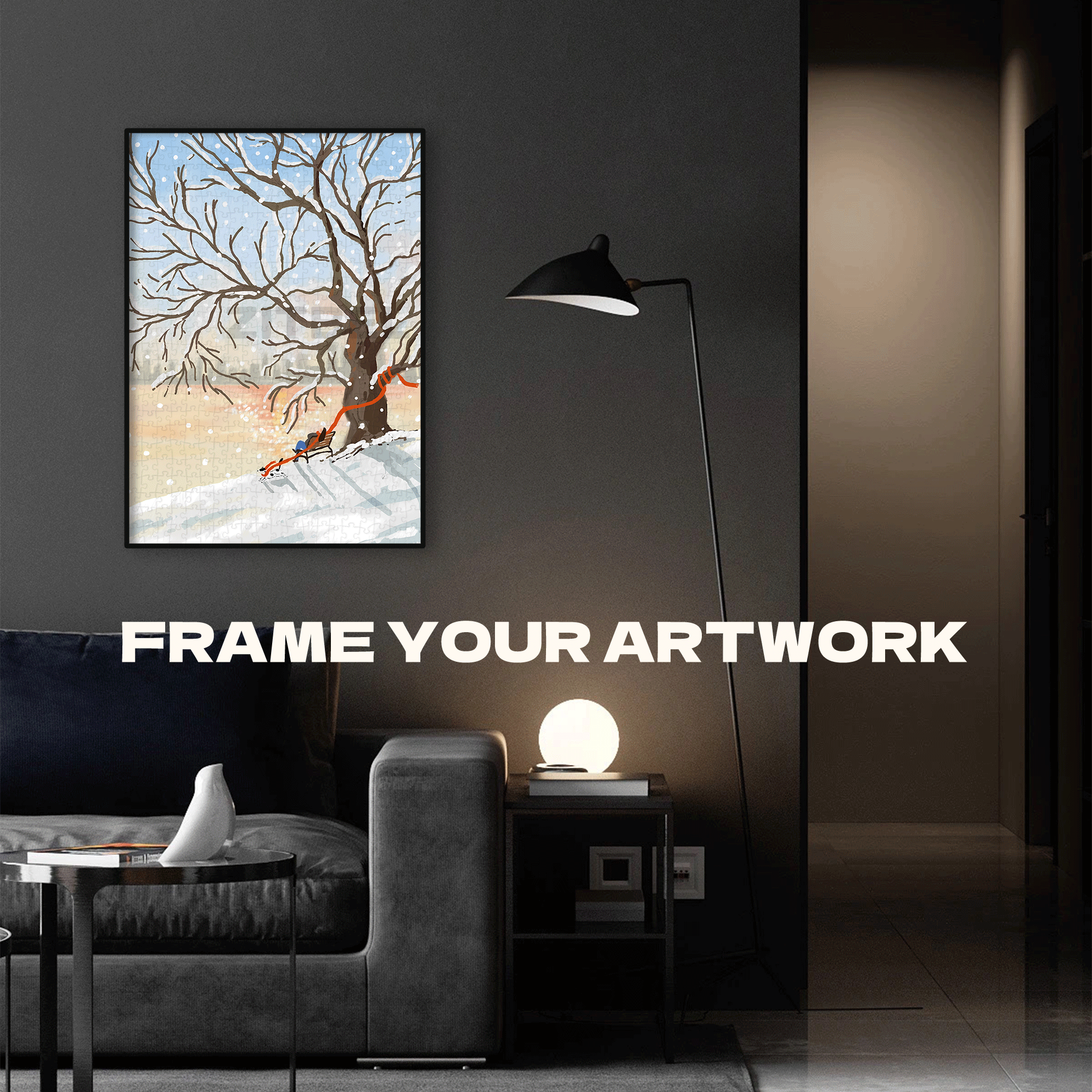 Red Scarf 500pcs/1000pcs Jigsaw Puzzle, Scratch-Resistant, Interactive Family Game & Brain-Boosting DIY Decor, Perfect for Halloween, Christmas & New Year Gifts, Family Puzzle Game