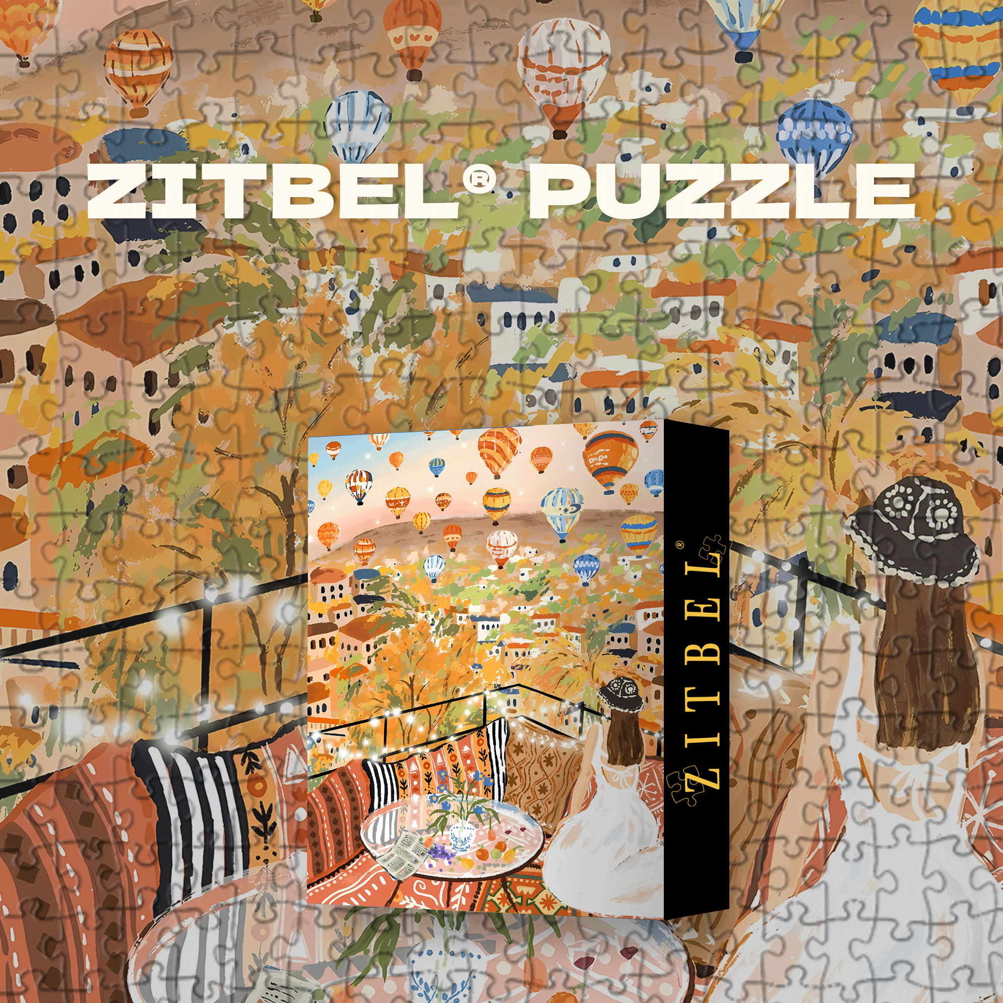 Romantic T¨¹rkiye 500pcs/1000pcs Jigsaw Puzzle, Scratch-Resistant, Interactive Family Game & Brain-Boosting DIY Decor, Perfect for Halloween, Christmas & New Year Gifts, Family Puzzle Game