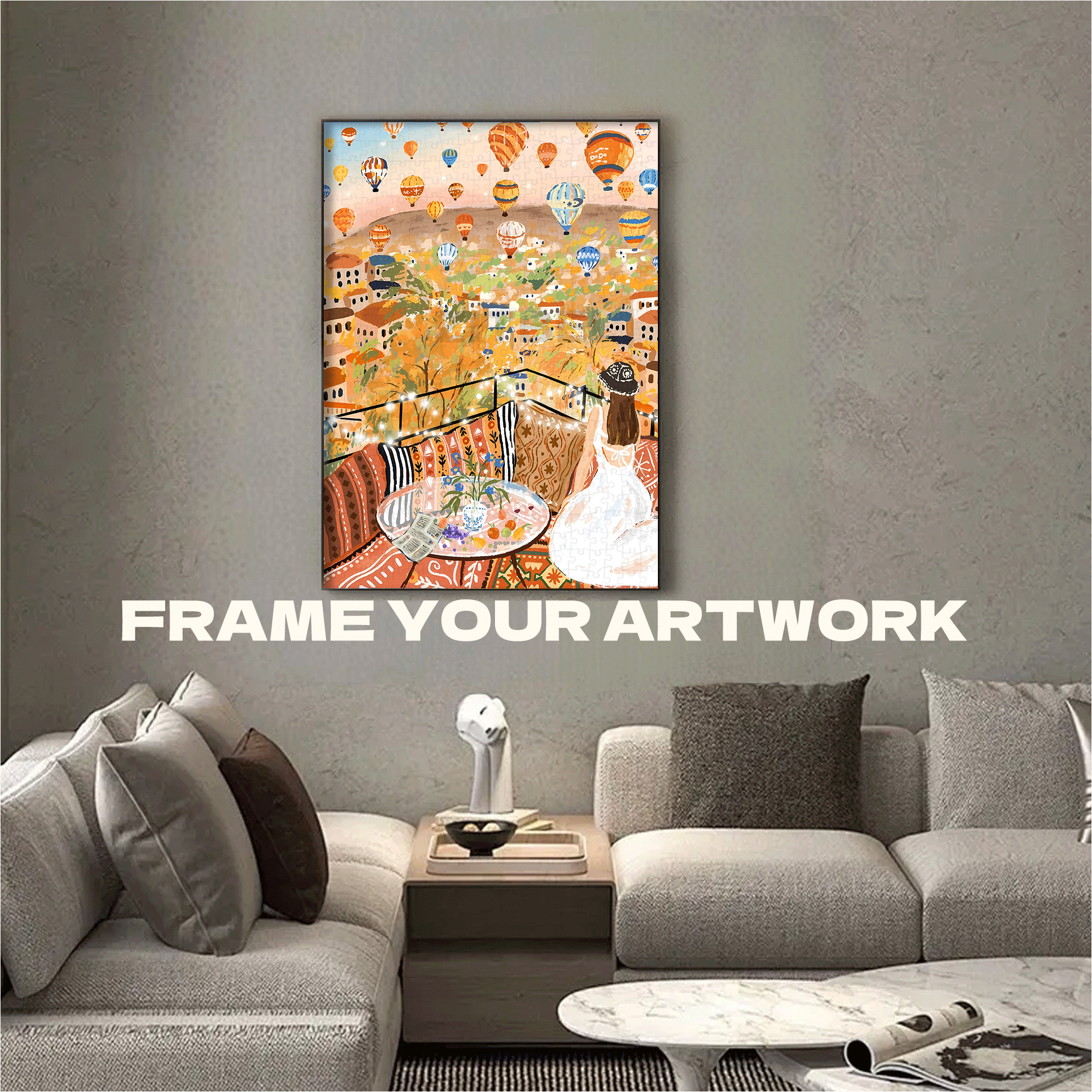 Romantic T¨¹rkiye 500pcs/1000pcs Jigsaw Puzzle, Scratch-Resistant, Interactive Family Game & Brain-Boosting DIY Decor, Perfect for Halloween, Christmas & New Year Gifts, Family Puzzle Game