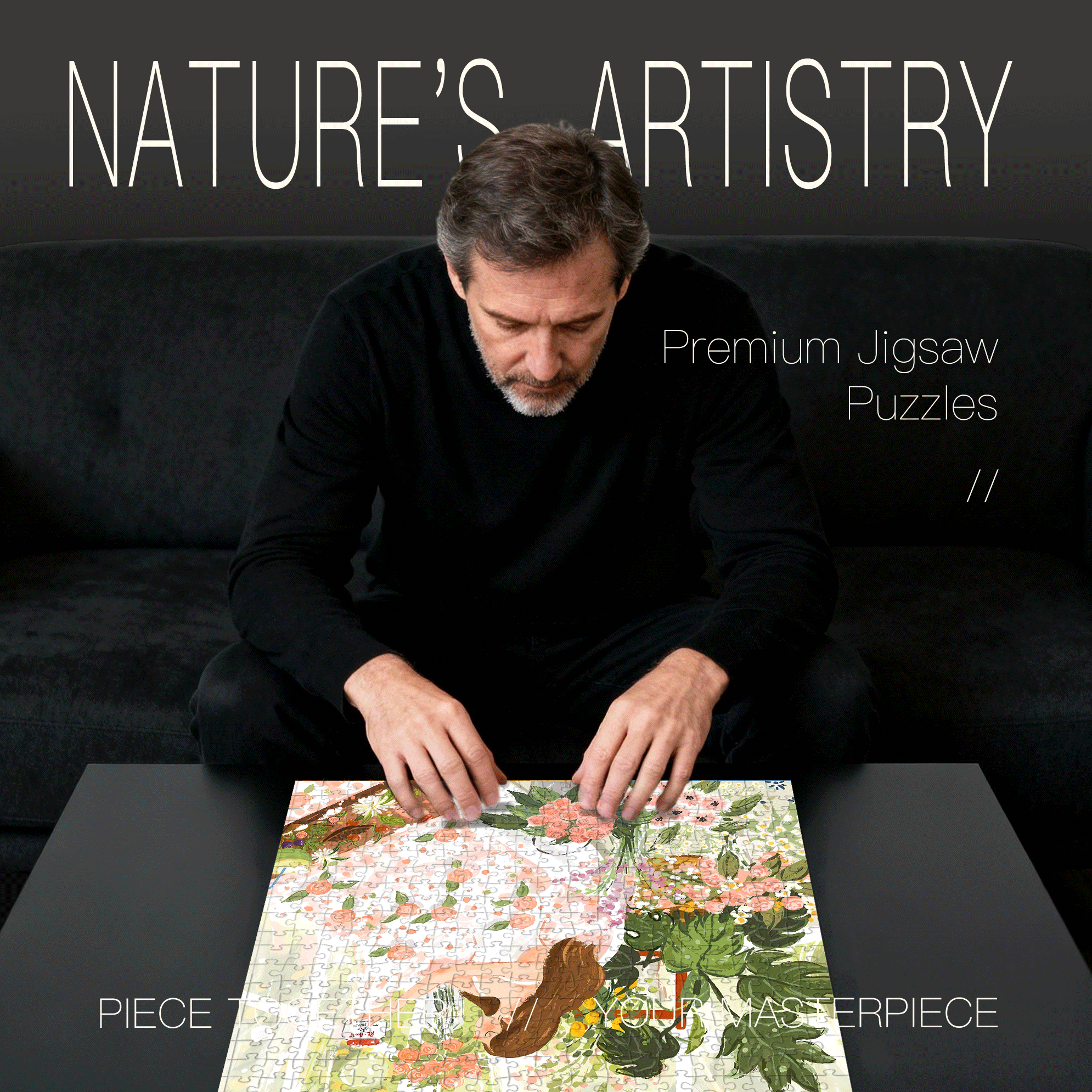 Rose Bubble Bath 500pcs/1000pcs Jigsaw Puzzle, Scratch-Resistant, Interactive Family Game & Brain-Boosting DIY Decor, Perfect for Halloween, Christmas & New Year Gifts, Family Puzzle Game