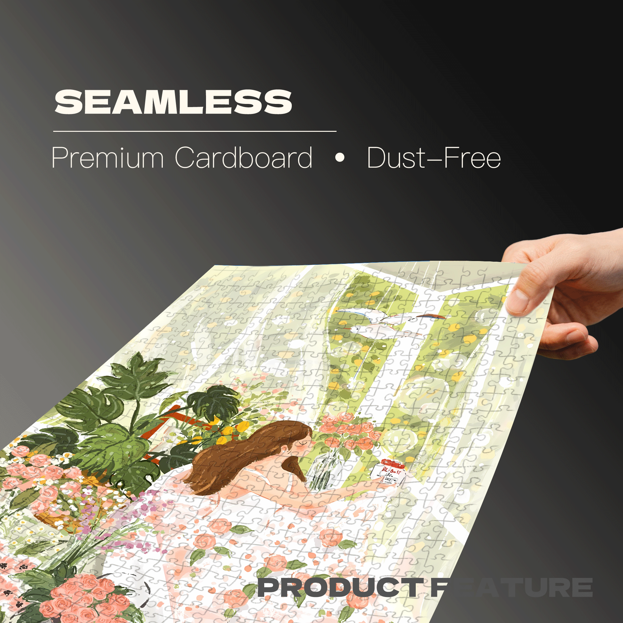 Rose Bubble Bath 500pcs/1000pcs Jigsaw Puzzle, Scratch-Resistant, Interactive Family Game & Brain-Boosting DIY Decor, Perfect for Halloween, Christmas & New Year Gifts, Family Puzzle Game