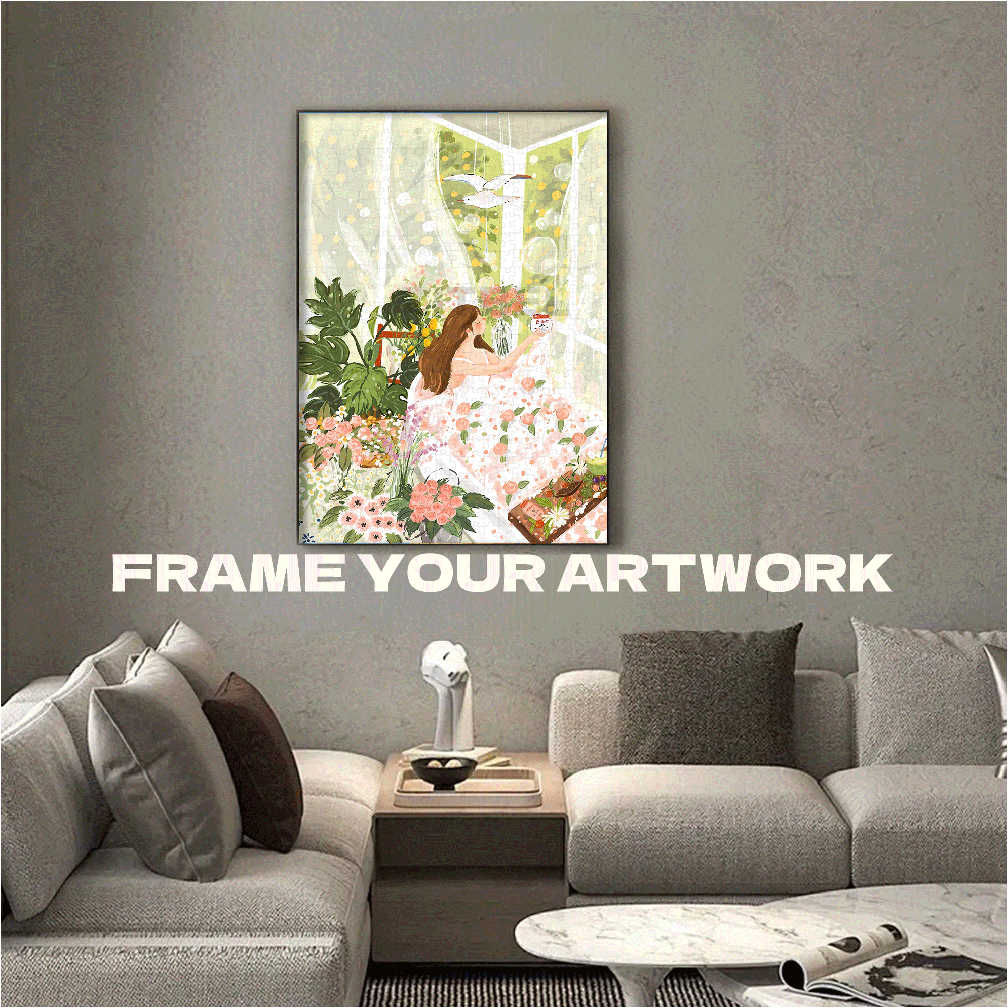 Rose Bubble Bath 500pcs/1000pcs Jigsaw Puzzle, Scratch-Resistant, Interactive Family Game & Brain-Boosting DIY Decor, Perfect for Halloween, Christmas & New Year Gifts, Family Puzzle Game