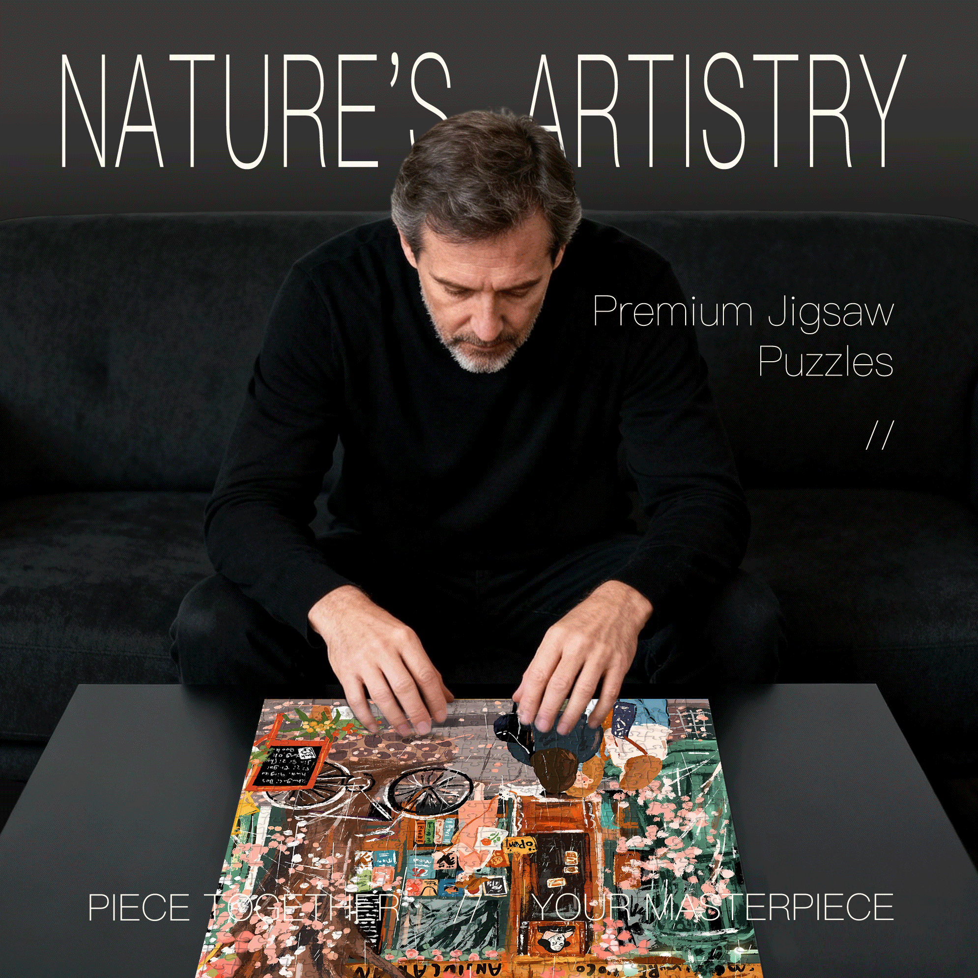 Shakespeare On A Rainy Day 500pcs/1000pcs Jigsaw Puzzle, Scratch-Resistant, Interactive Family Game & Brain-Boosting DIY Decor, Perfect for Halloween, Christmas & New Year Gifts, Family Puzzle Game