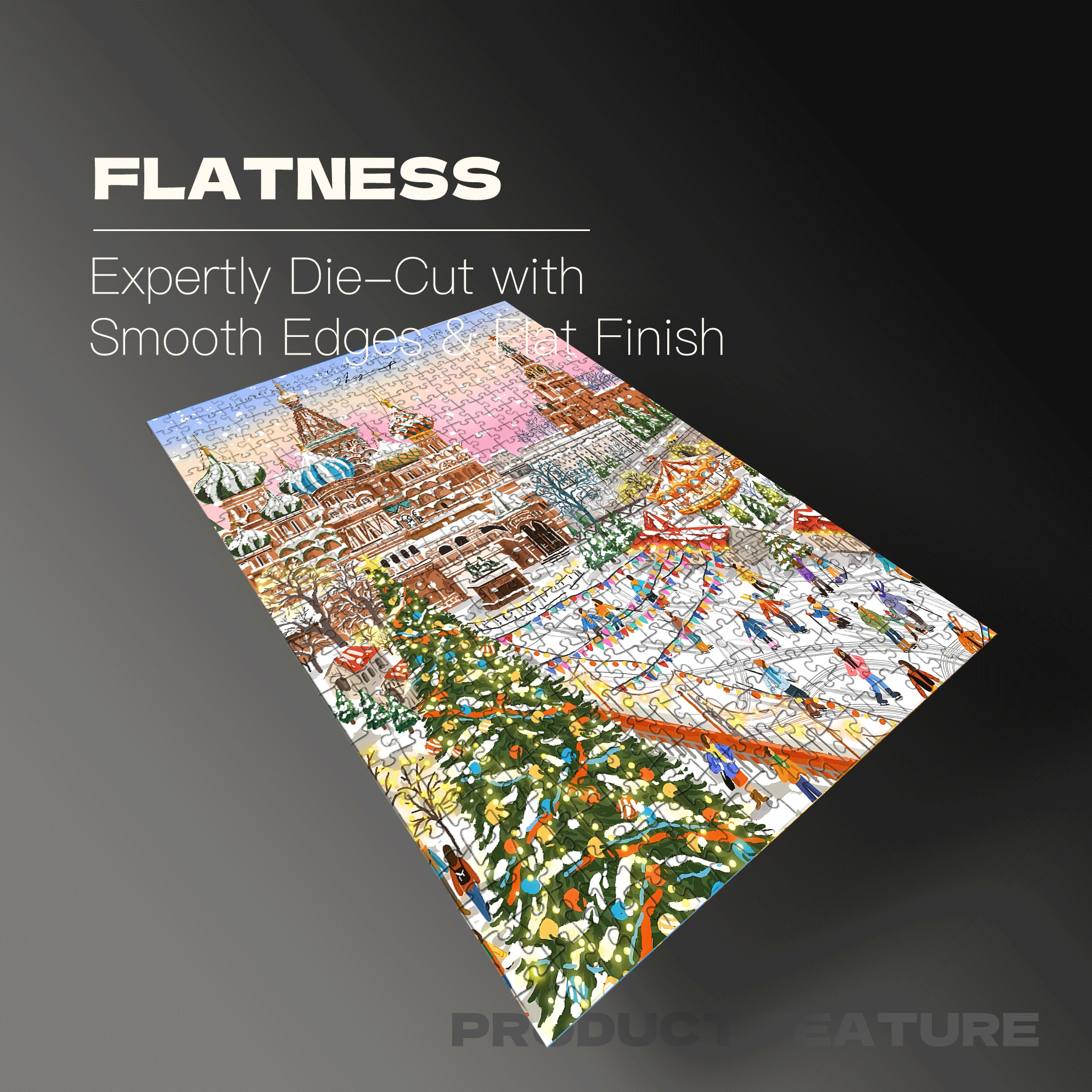 Skiing in Moscow 500pcs/1000pcs Jigsaw Puzzle, Scratch-Resistant, Interactive Family Game & Brain-Boosting DIY Decor, Perfect for Halloween, Christmas & New Year Gifts, Family Puzzle Game