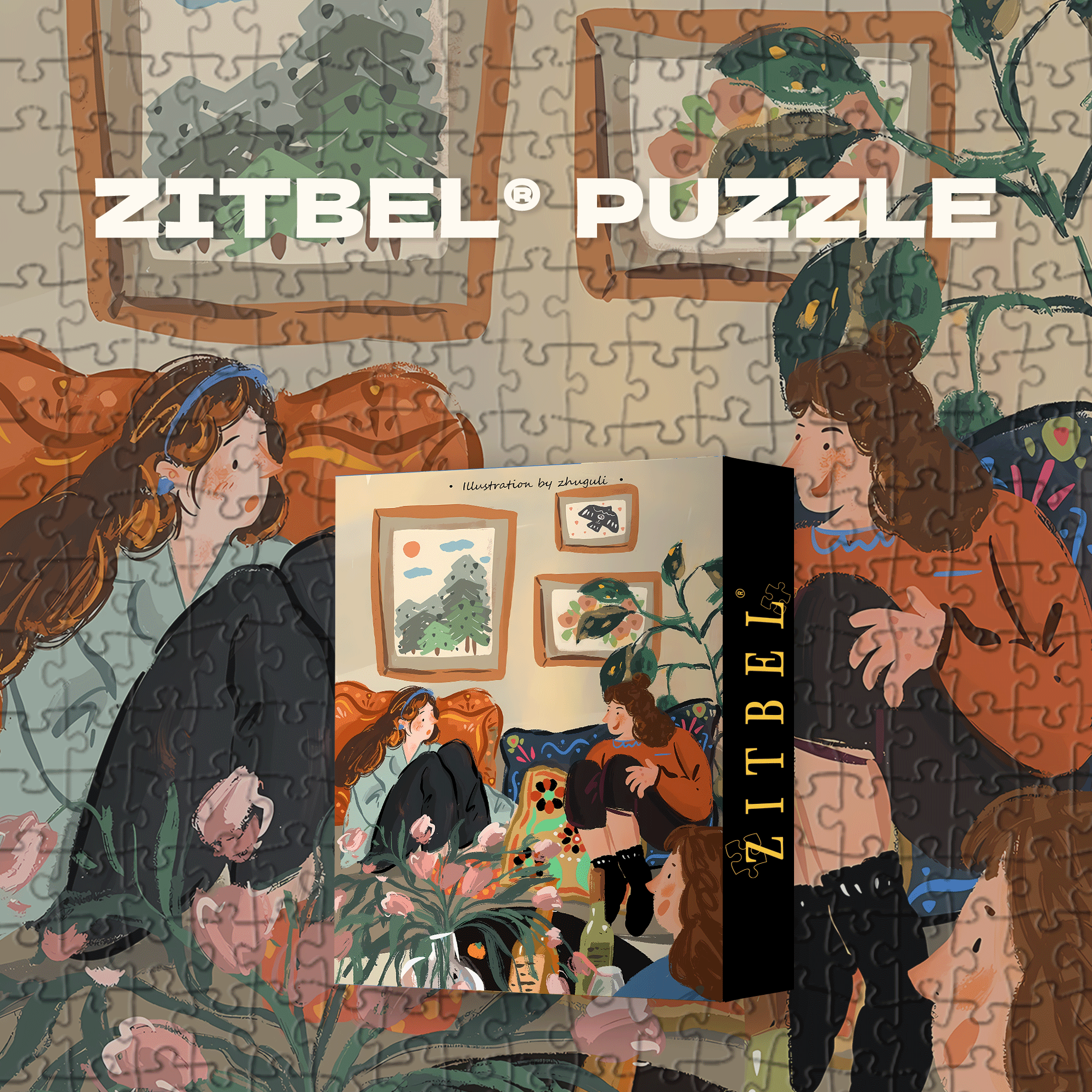 Spending The Weekend With Friends 500pcs/1000pcs Jigsaw Puzzle, Scratch-Resistant, Interactive Family Game & Brain-Boosting DIY Decor, Perfect for Halloween, Christmas & New Year Gifts, Family Puzzle Game