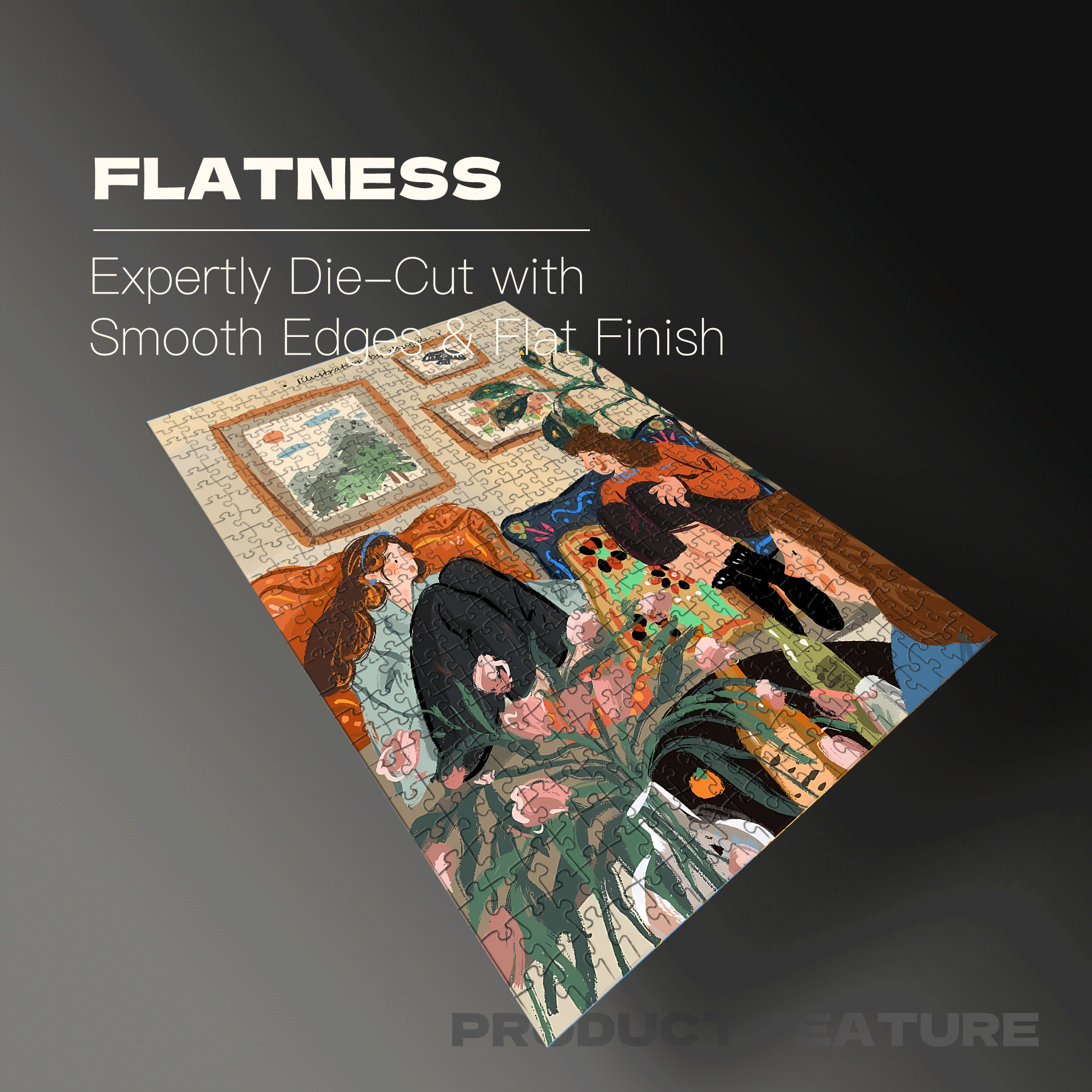 Spending The Weekend With Friends 500pcs/1000pcs Jigsaw Puzzle, Scratch-Resistant, Interactive Family Game & Brain-Boosting DIY Decor, Perfect for Halloween, Christmas & New Year Gifts, Family Puzzle Game