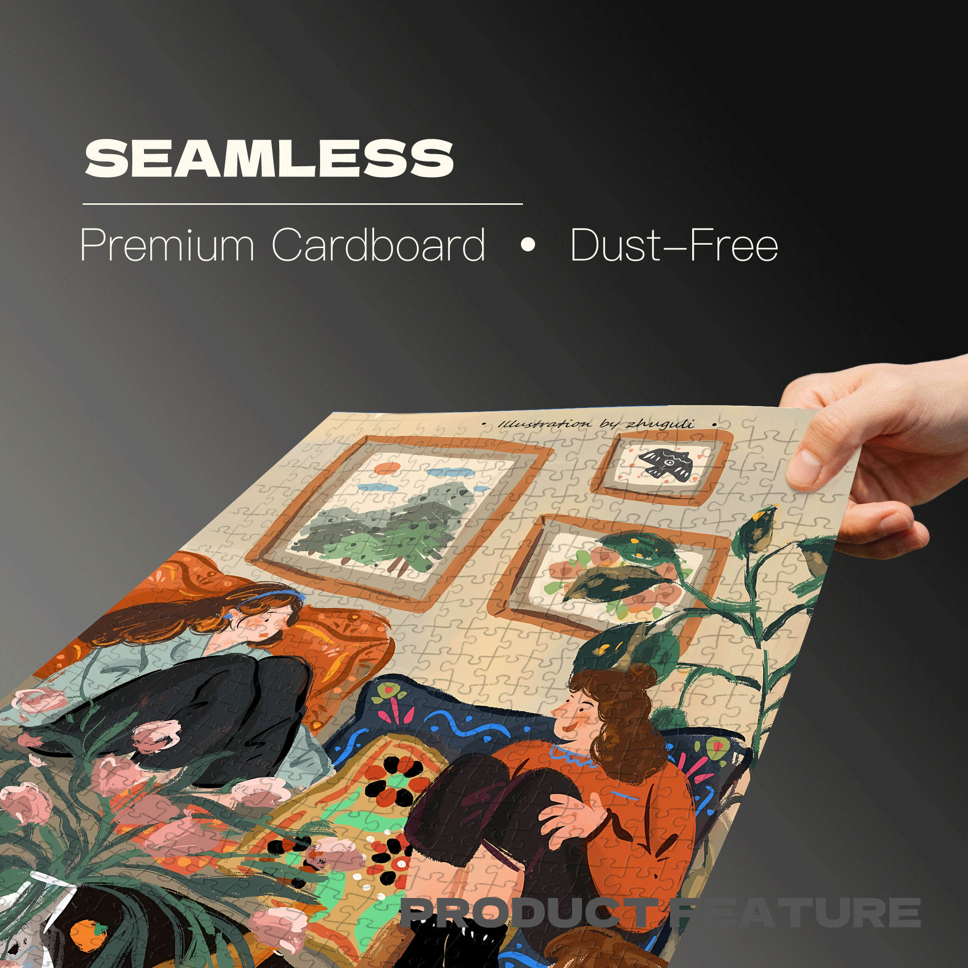 Spending The Weekend With Friends 500pcs/1000pcs Jigsaw Puzzle, Scratch-Resistant, Interactive Family Game & Brain-Boosting DIY Decor, Perfect for Halloween, Christmas & New Year Gifts, Family Puzzle Game