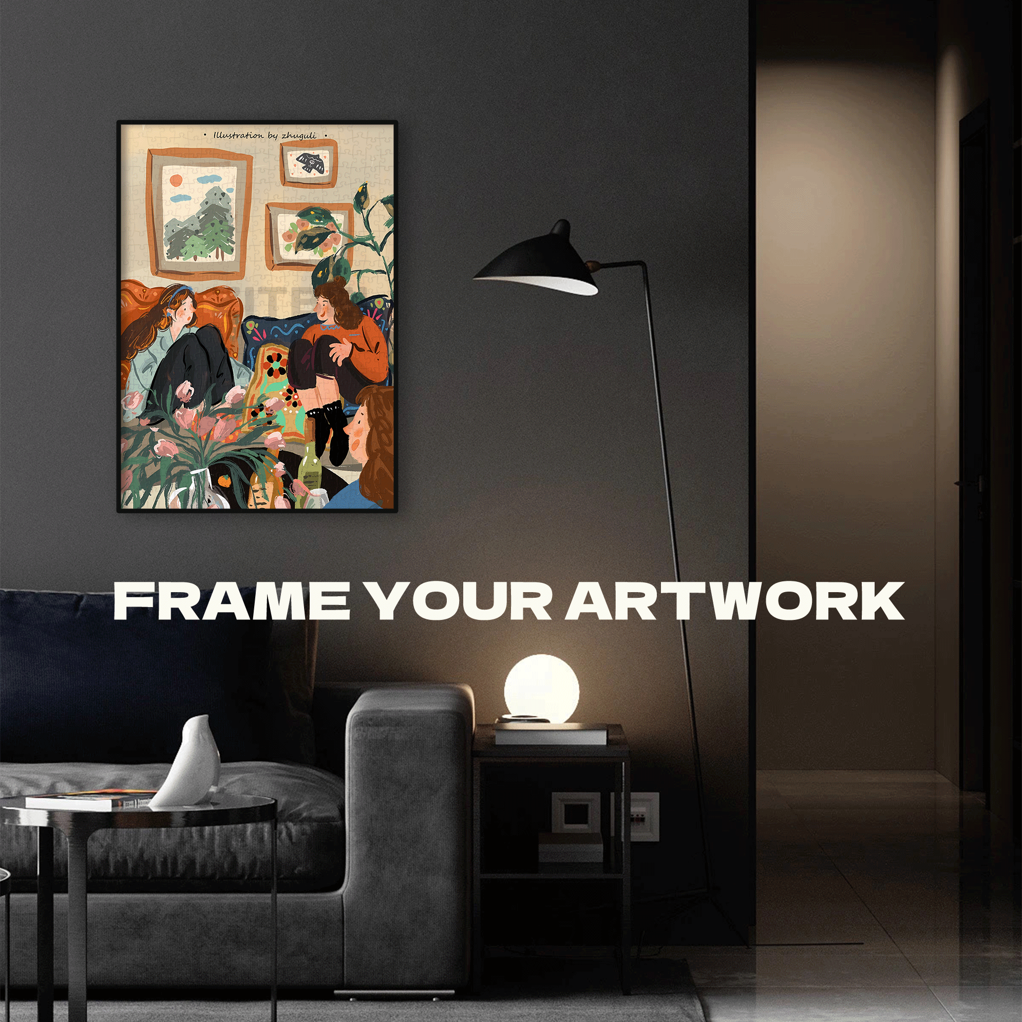 Spending The Weekend With Friends 500pcs/1000pcs Jigsaw Puzzle, Scratch-Resistant, Interactive Family Game & Brain-Boosting DIY Decor, Perfect for Halloween, Christmas & New Year Gifts, Family Puzzle Game