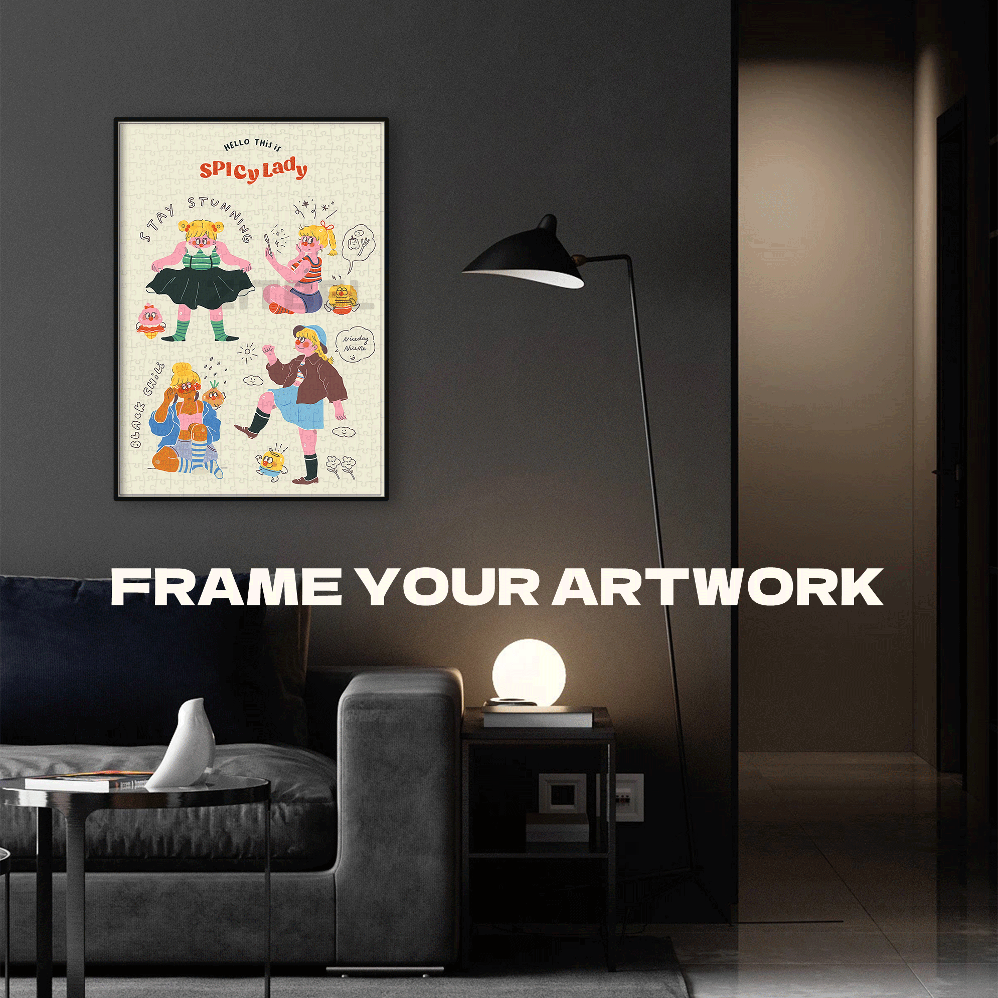 Spicy Lady 500pcs/1000pcs Jigsaw Puzzle, Scratch-Resistant, Interactive Family Game & Brain-Boosting DIY Decor, Perfect for Halloween, Christmas & New Year Gifts, Family Puzzle Game